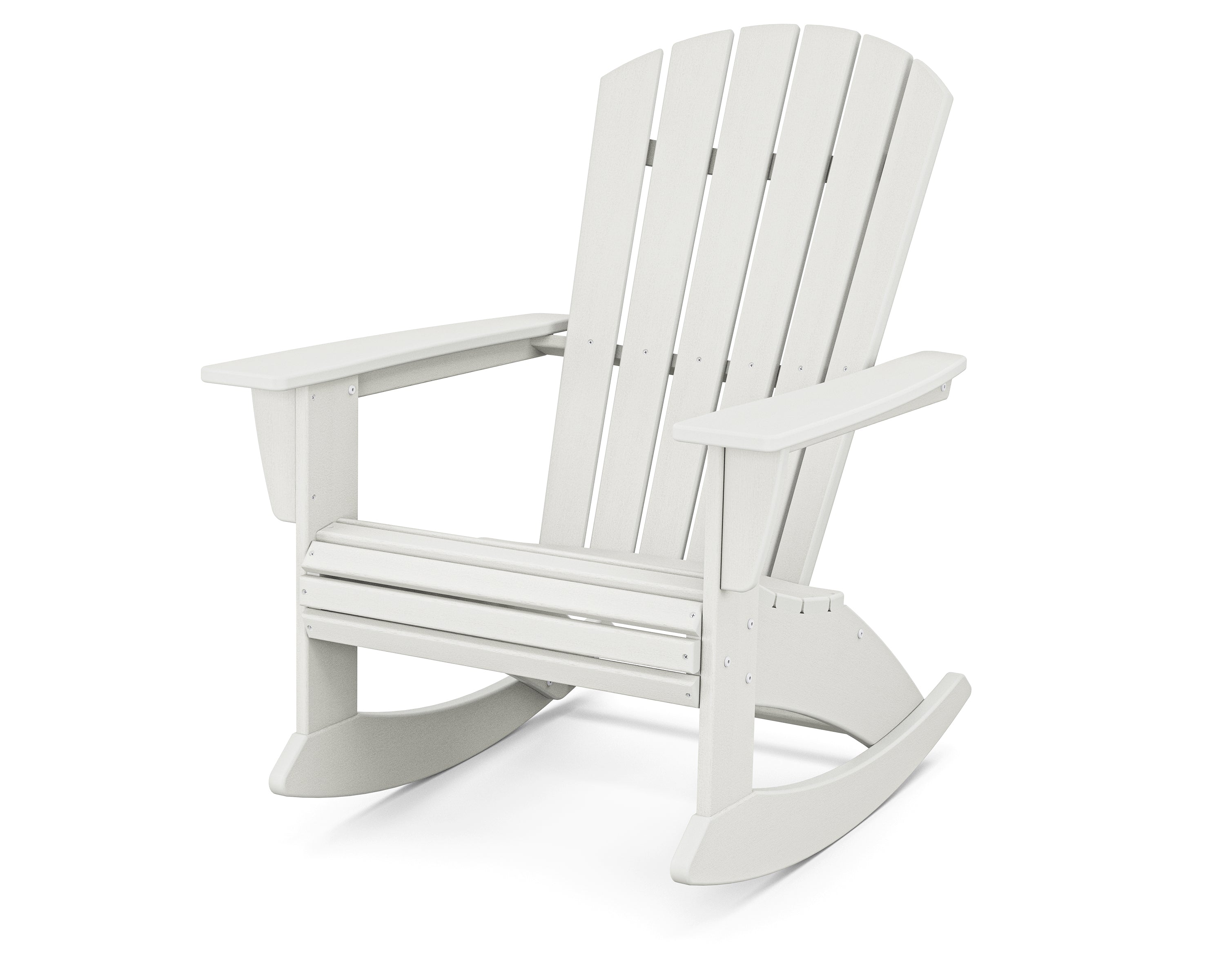 POLYWOOD Nautical Curveback Adirondack Rocking Chair in Vintage White