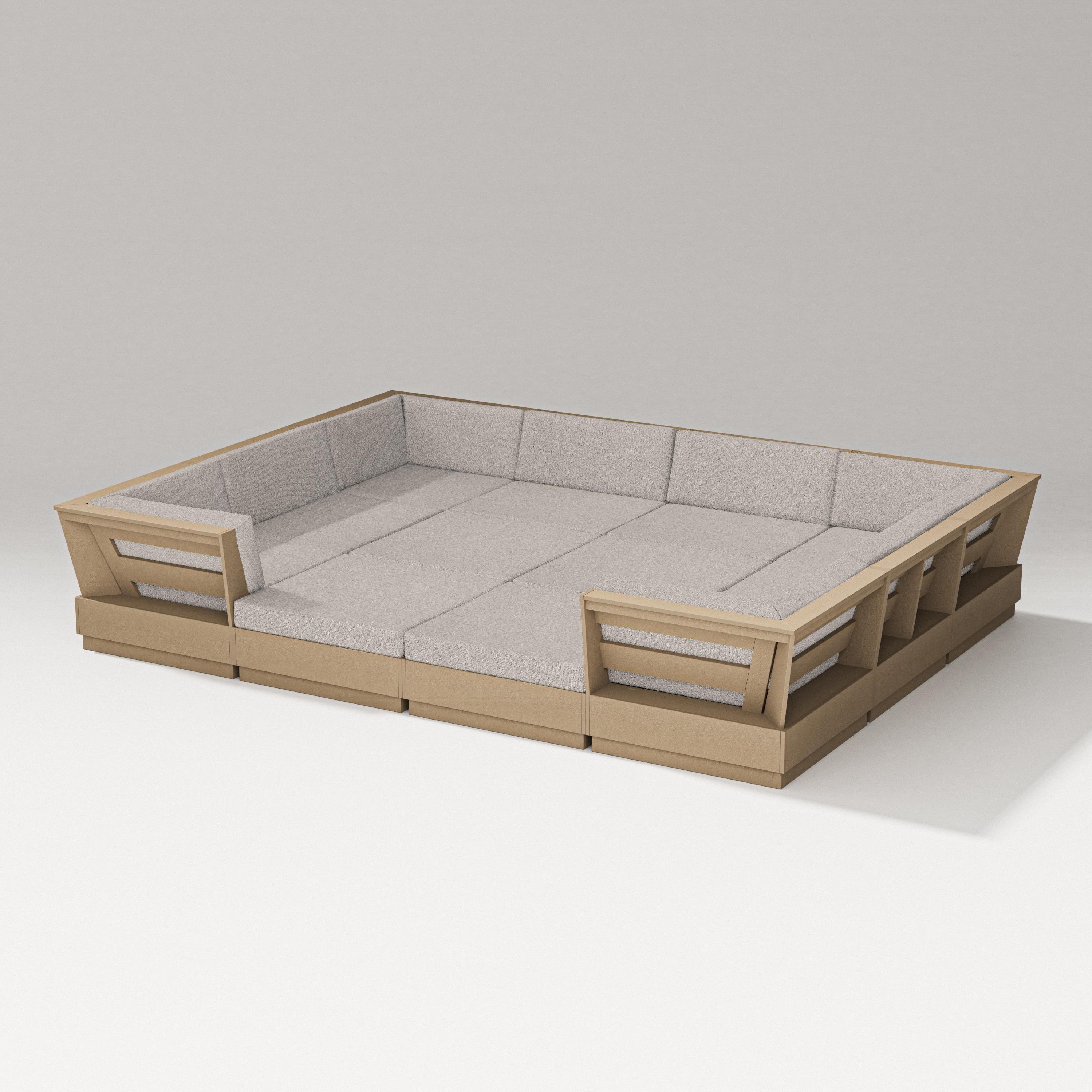 PW Designer Series Elevate 12-Piece Pit Sectional in Vintage Sahara / Weathered Tweed
