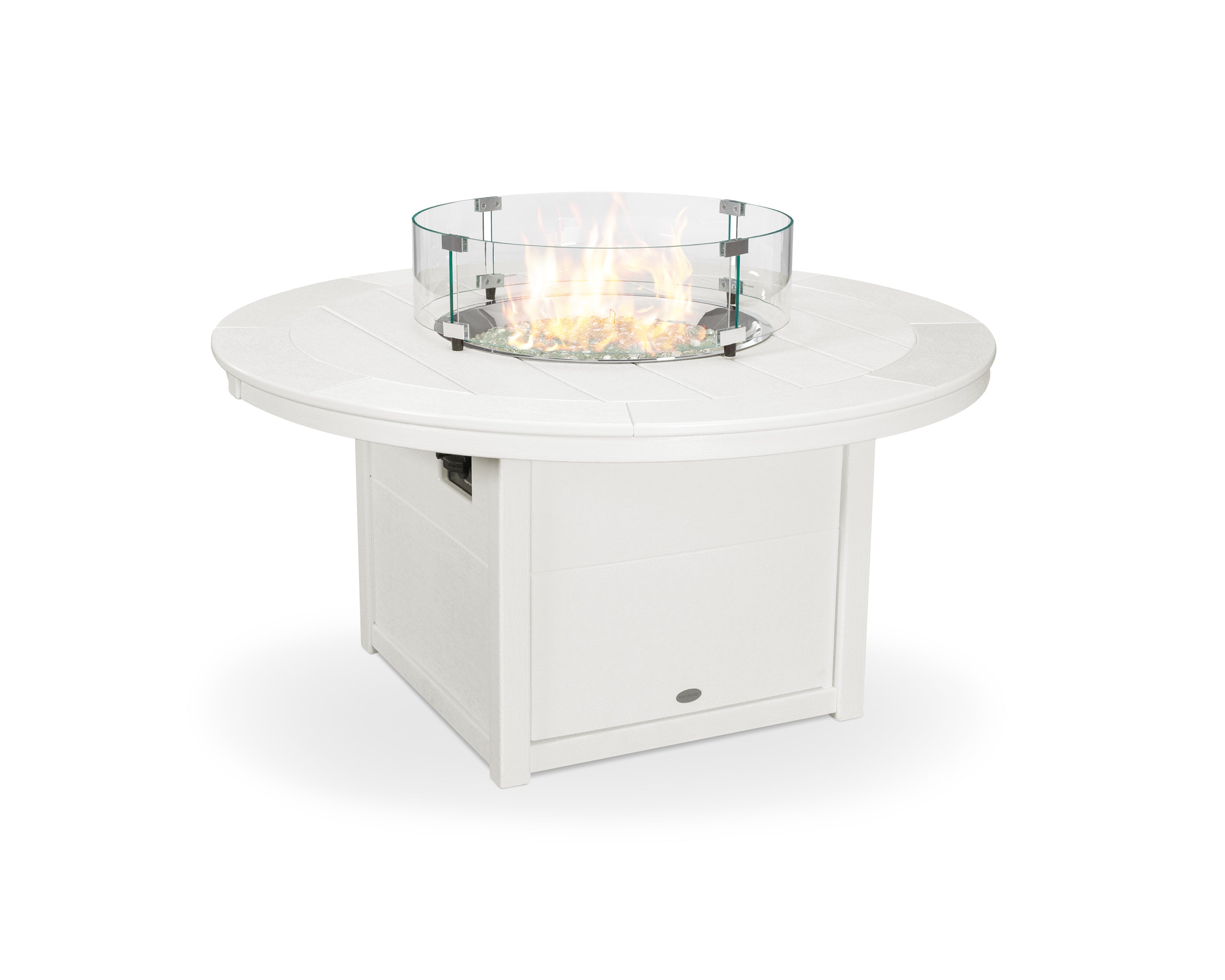 POLYWOOD Round 48" Fire Pit Table in Vintage White