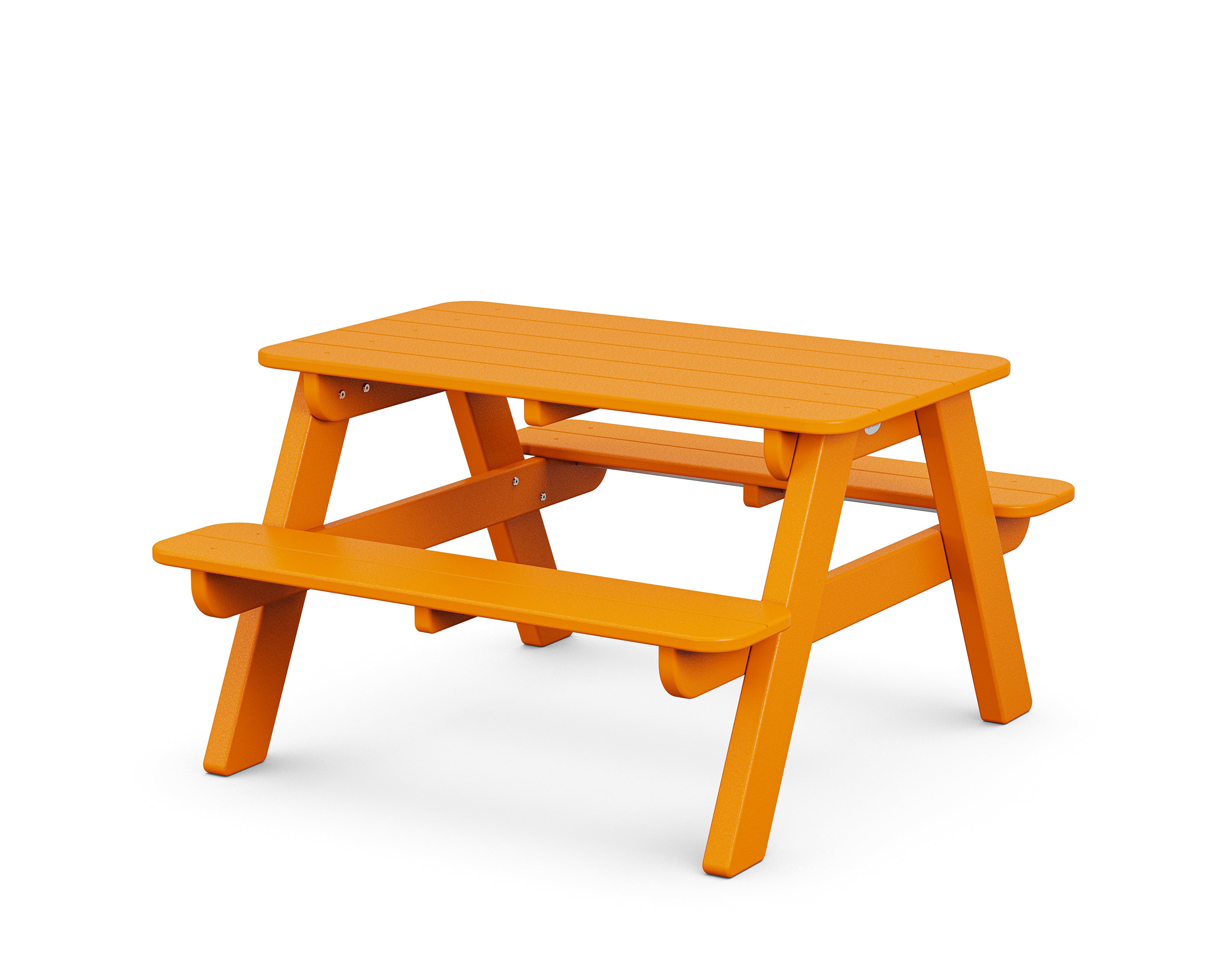 POLYWOOD Kids Outdoor Picnic Table in Tangerine