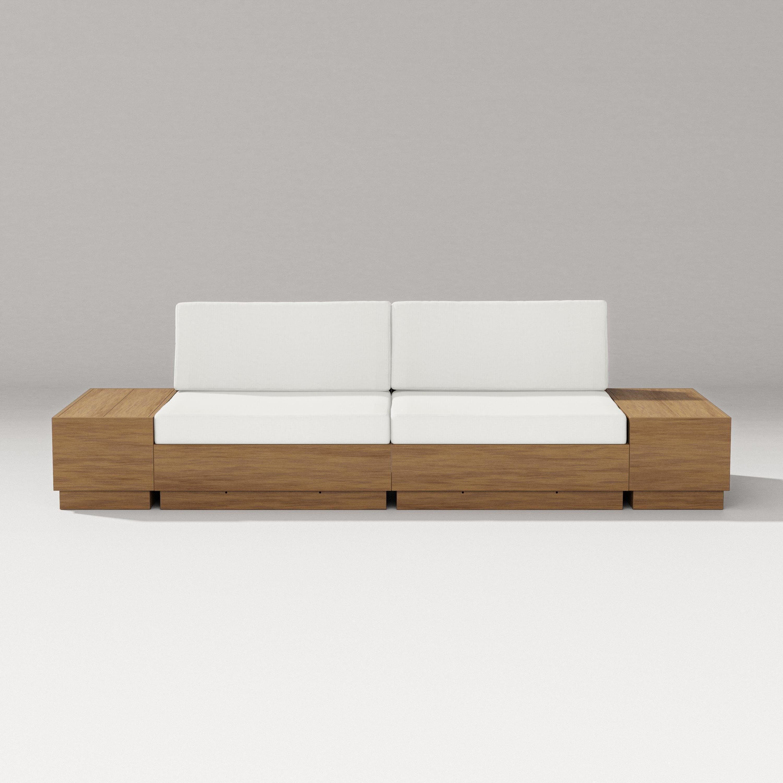 PW Designer Series Elevate 4-Piece Loveseat Sectional in Natural / Natural Linen