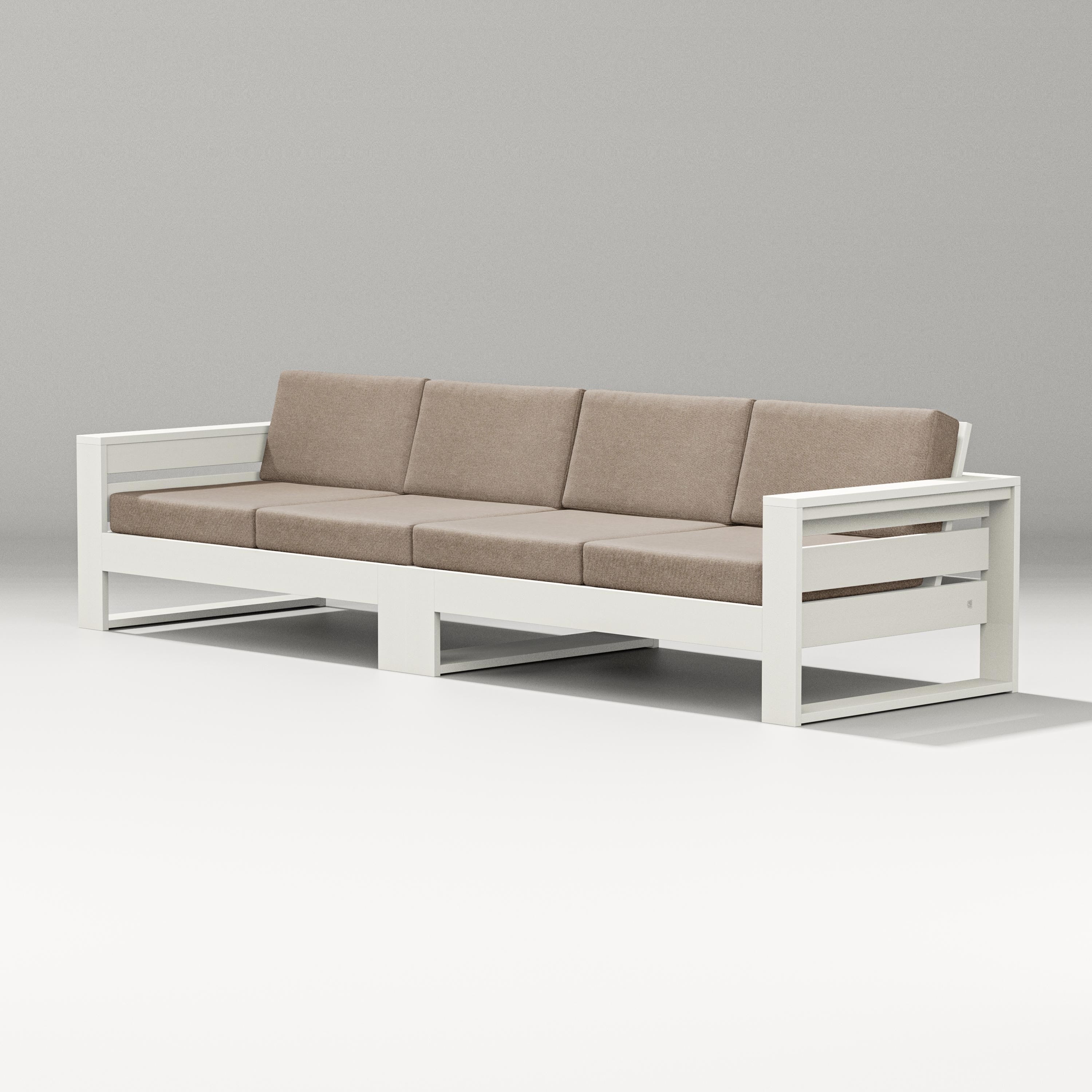 PW Designer Series Latitude Straight Sectional in Vintage White / Spiced Burlap
