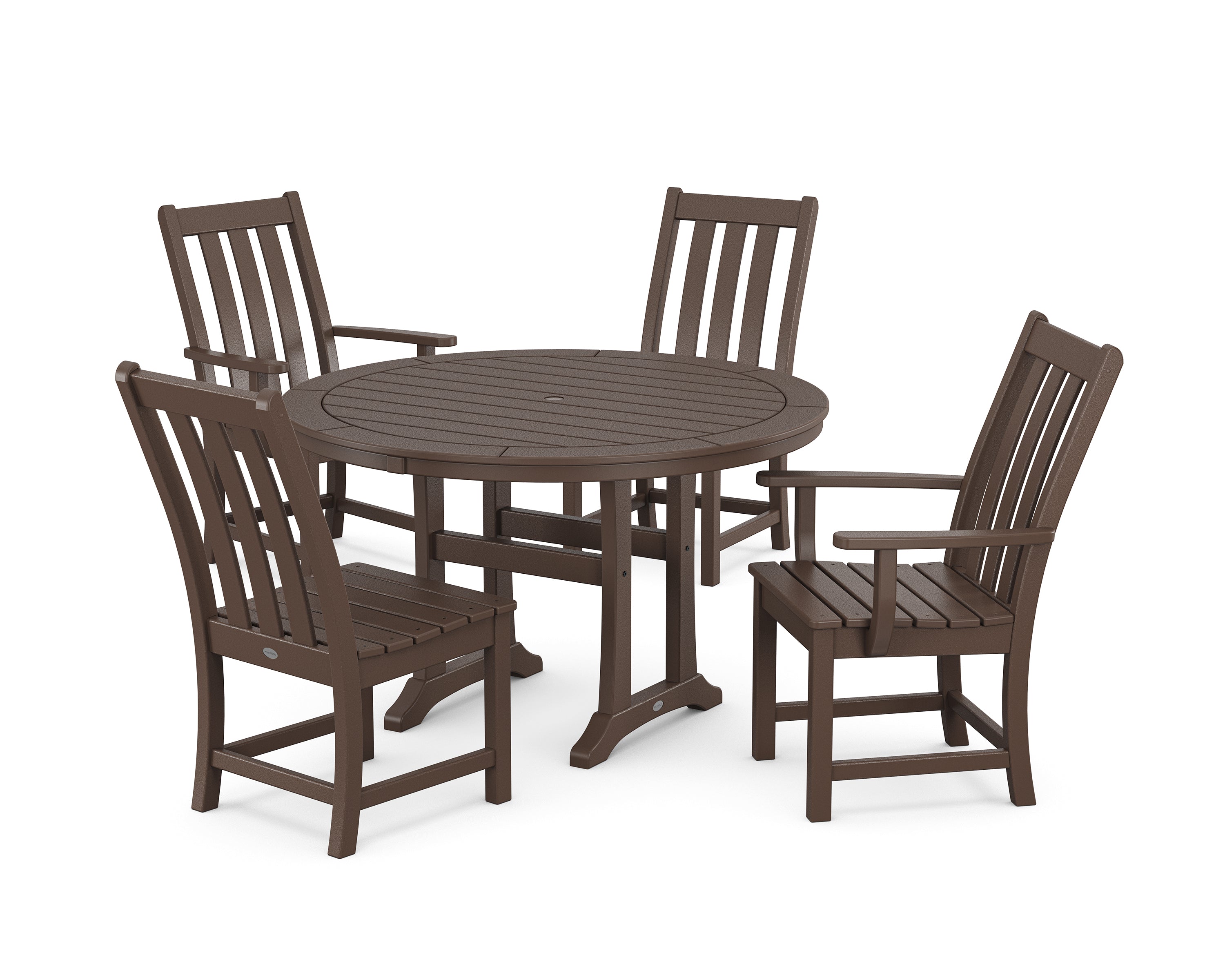 POLYWOOD® Vineyard 5-Piece Nautical Trestle Dining Set in Mahogany
