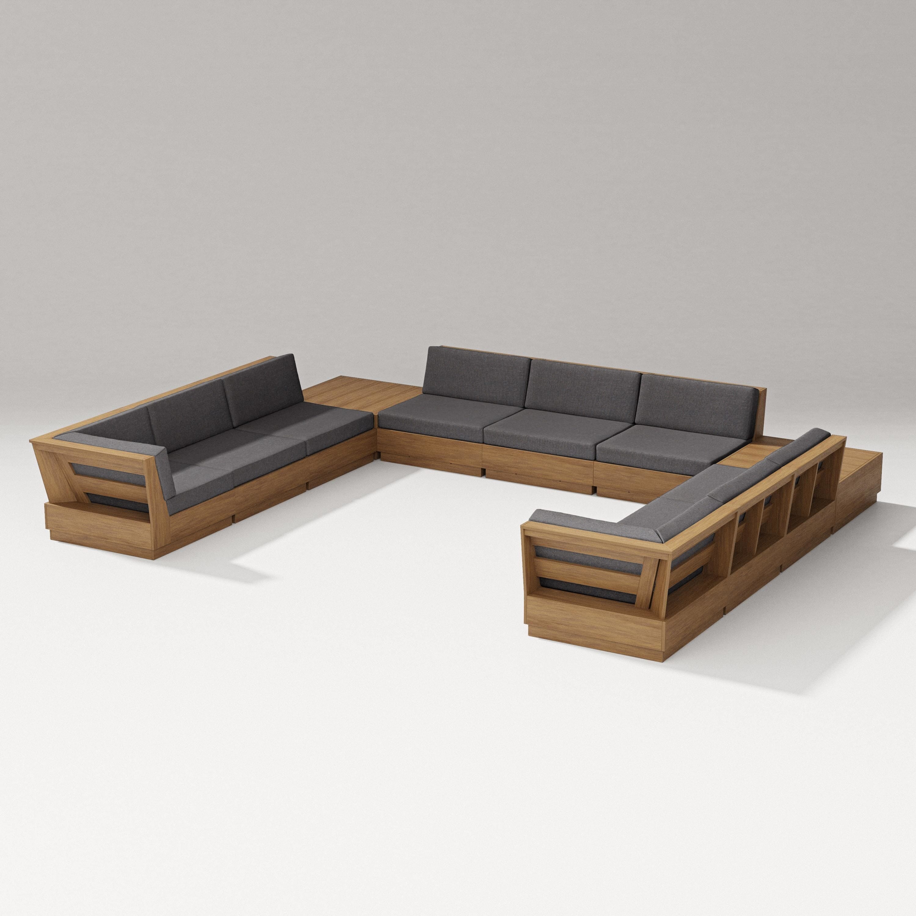 PW Designer Series Elevate 11-Piece U-Shaped Sofa Sectional in Natural / Ash Charcoal