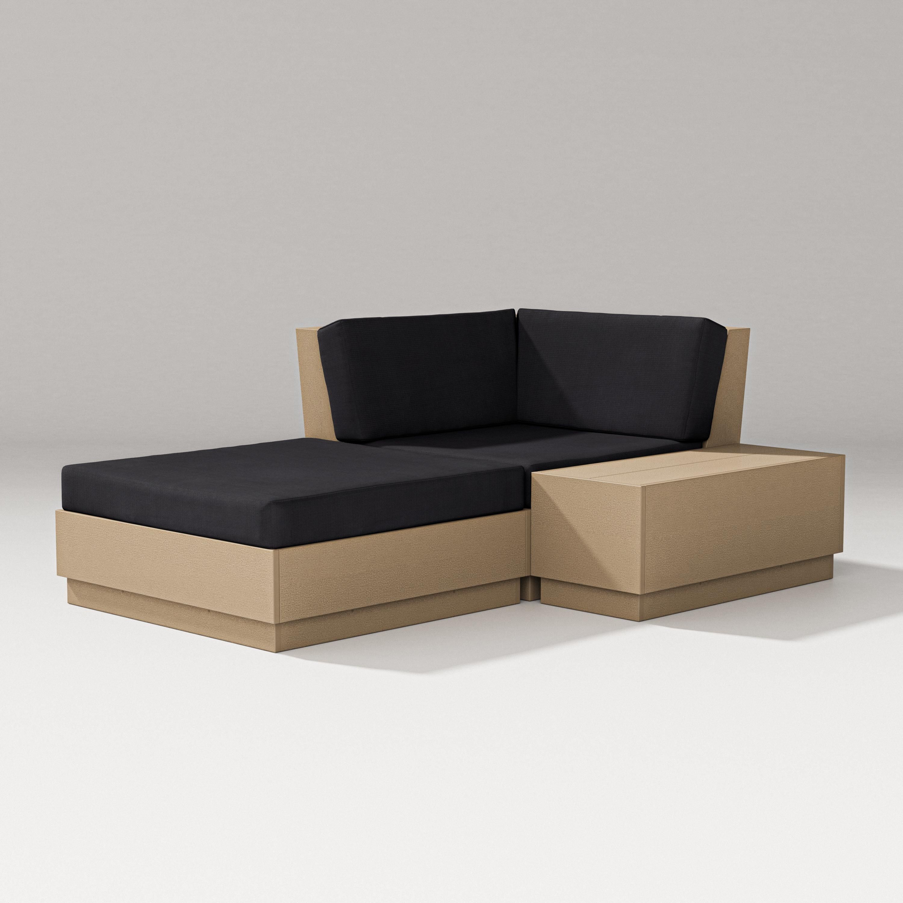PW Designer Series Elevate Corner Chaise in Vintage Sahara / Midnight Linen