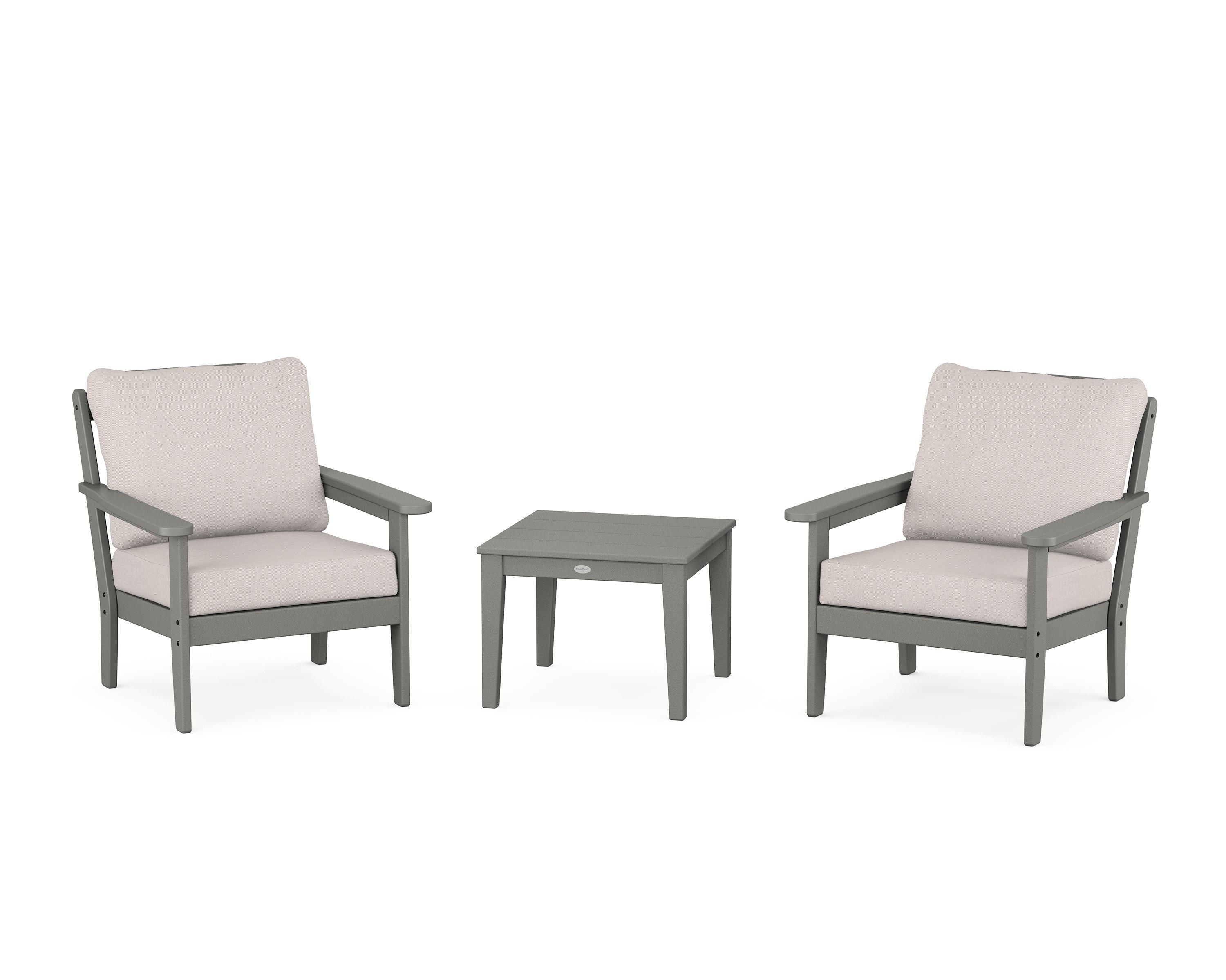 Country Living Cottage 3-Piece Deep Seating Set in Slate Grey / Dune Burlap