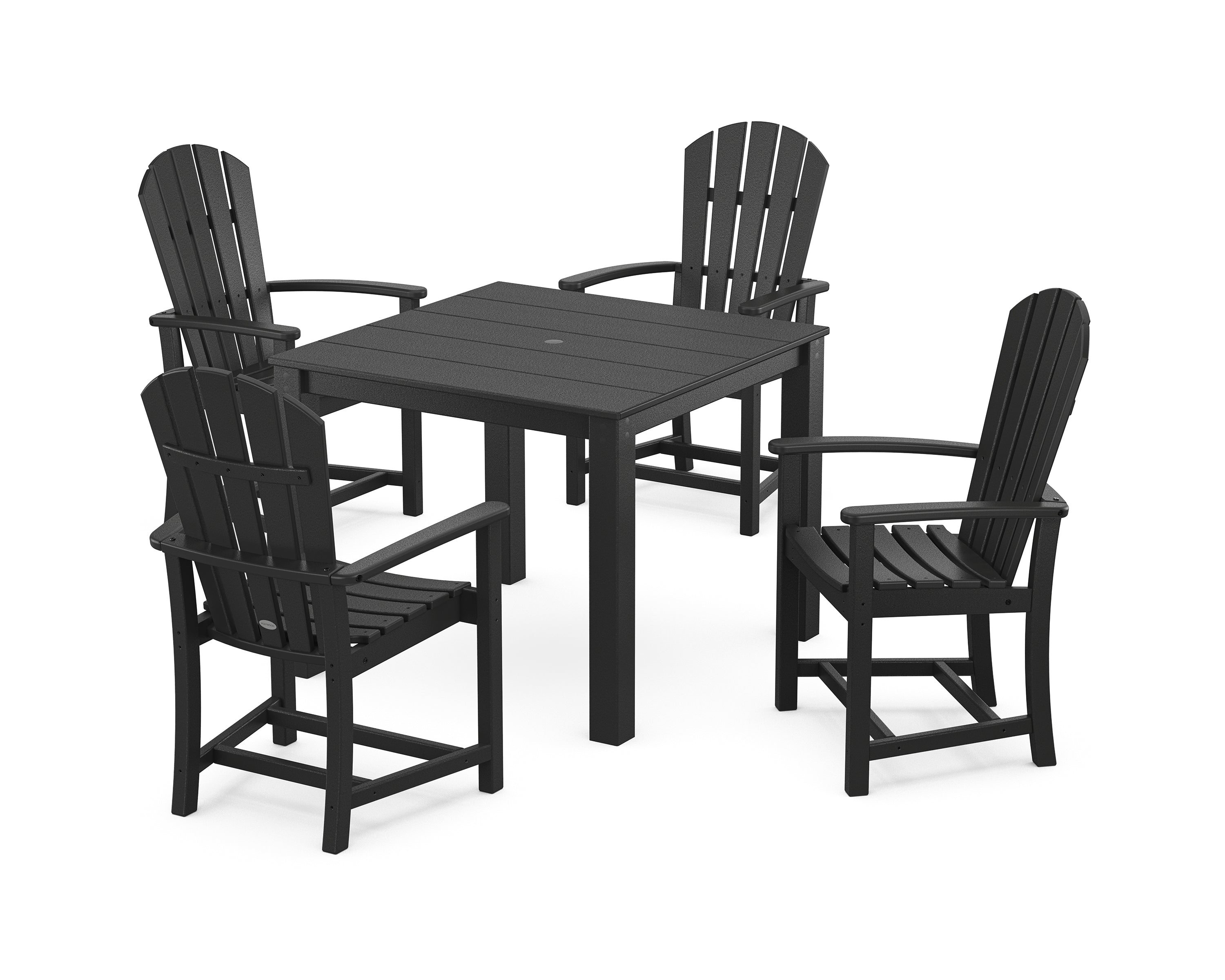 POLYWOOD Palm Coast 5-Piece Parsons Dining Set in Black
