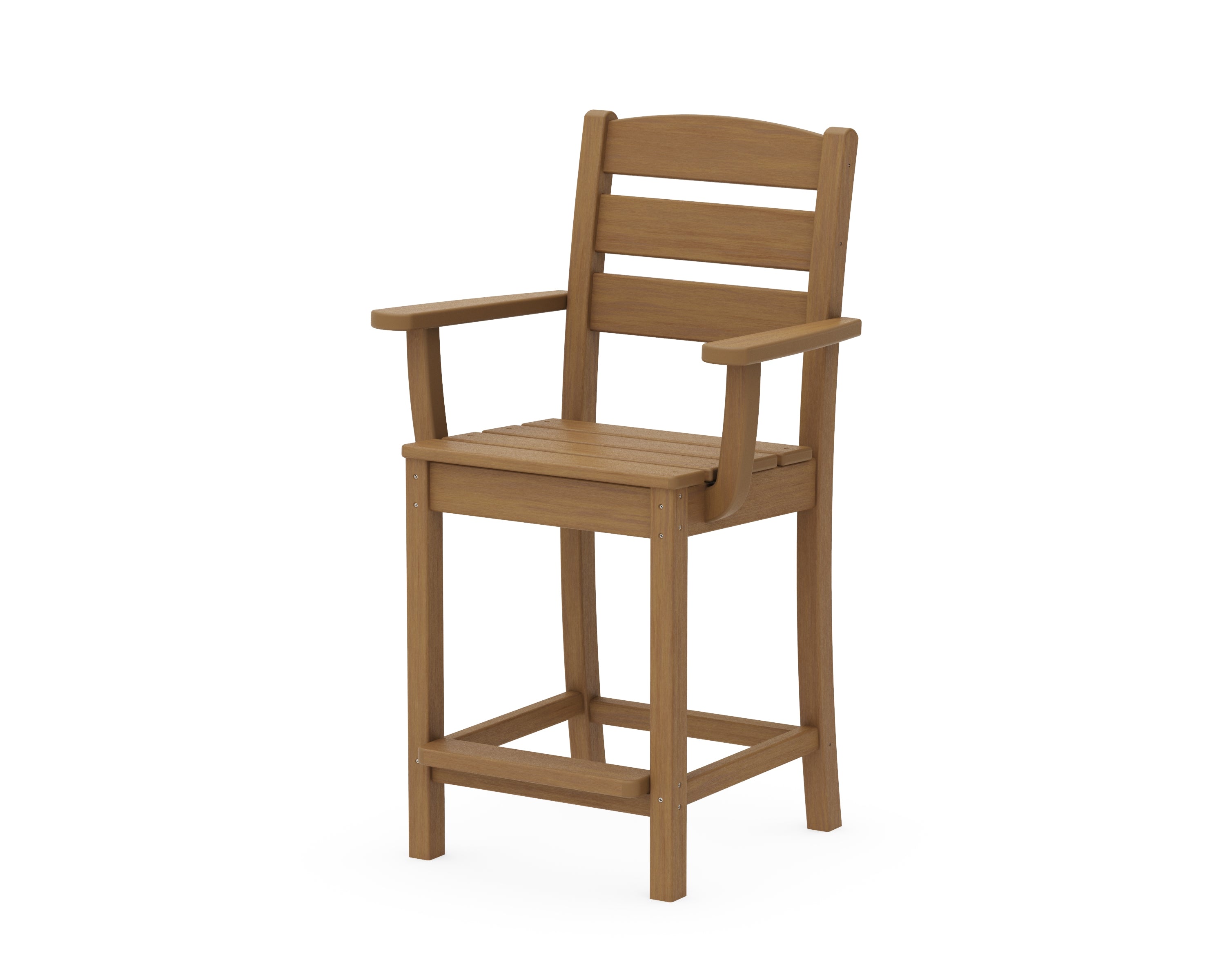 POLYWOOD Lakeside Counter Arm Chair in Natural