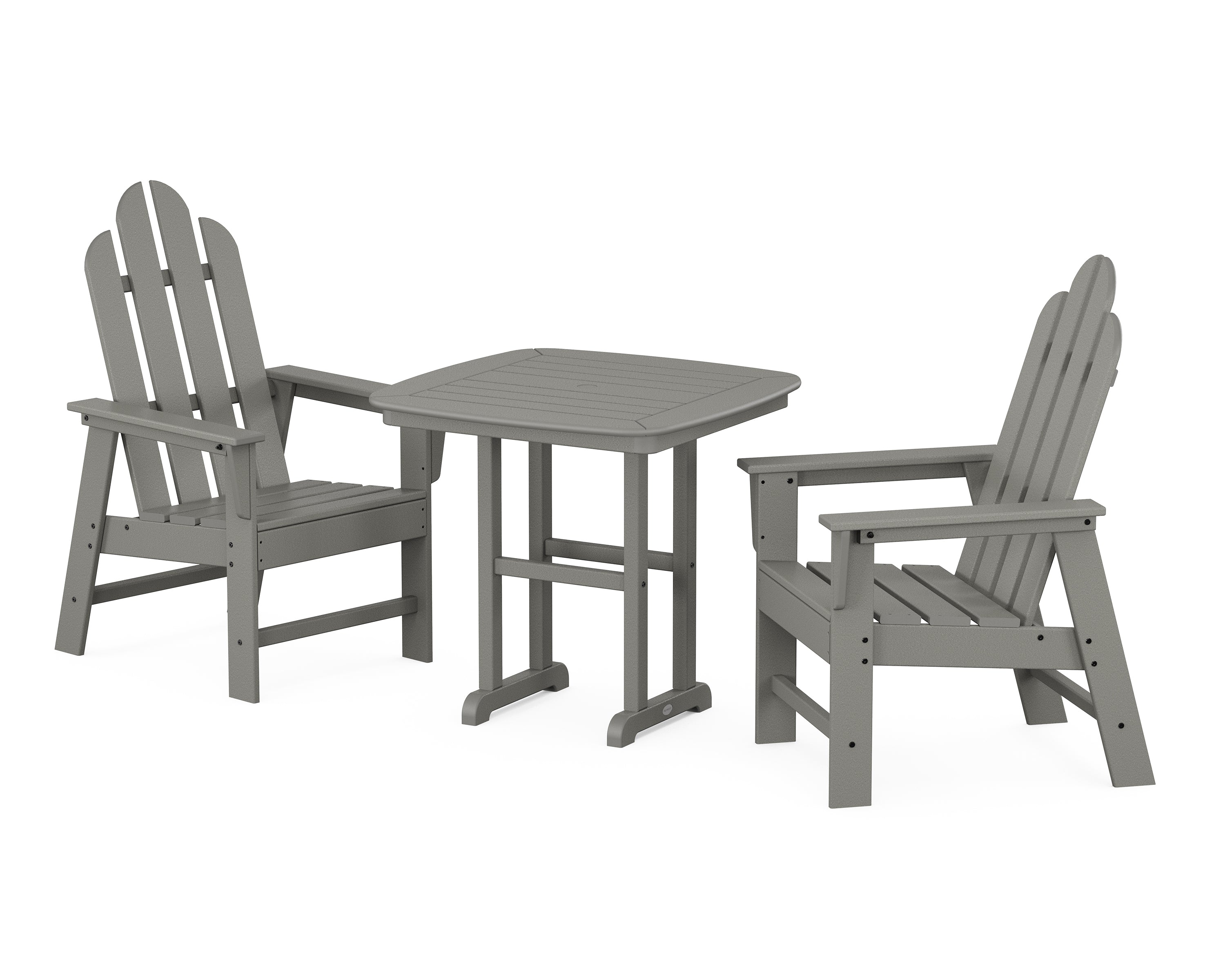 POLYWOOD Long Island 3-Piece Dining Set in Slate Grey