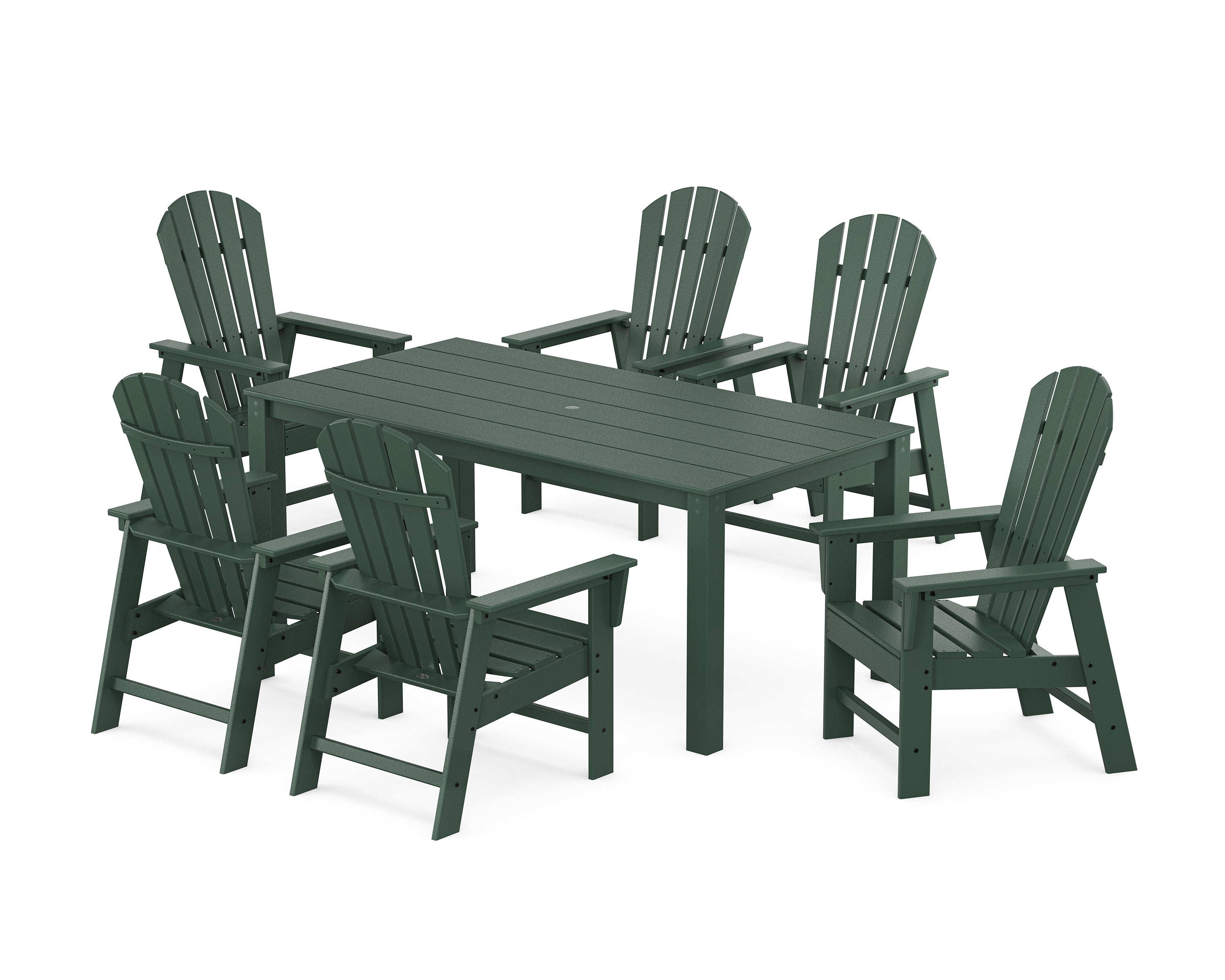 POLYWOOD South Beach 7-Piece Parsons Dining Set in Green
