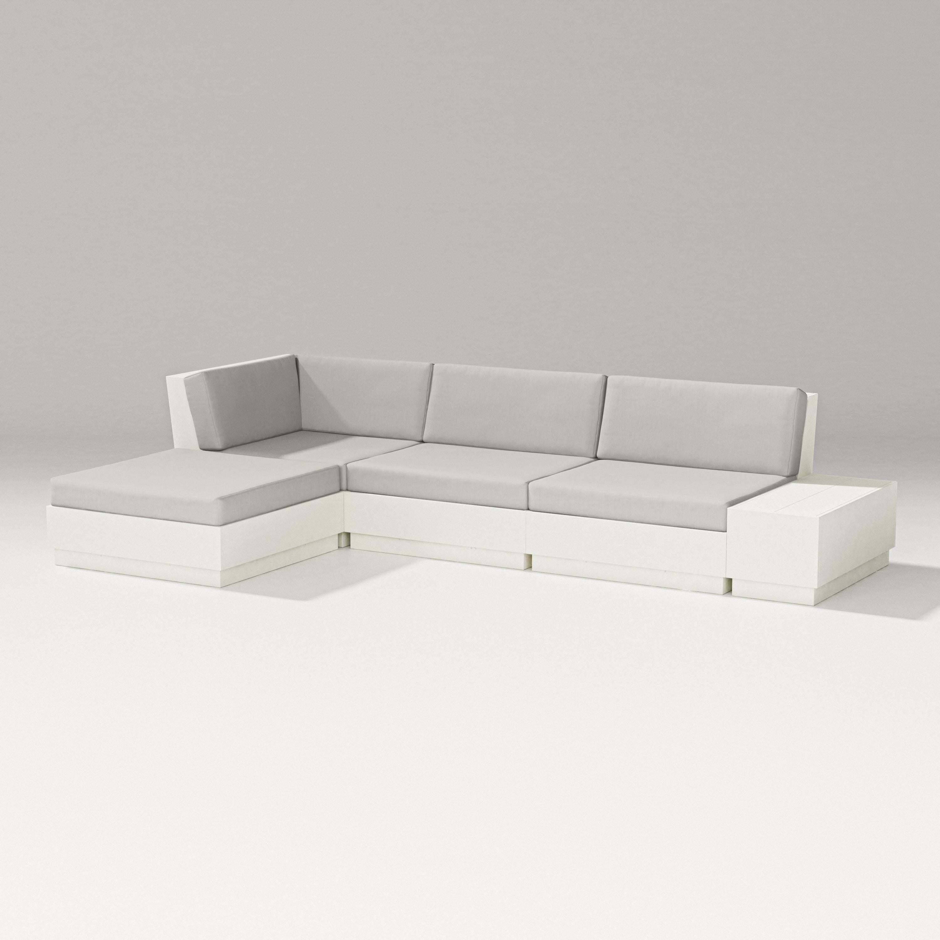 PW Designer Series Elevate Chaise Sectional in Vintage White / Cast Ash