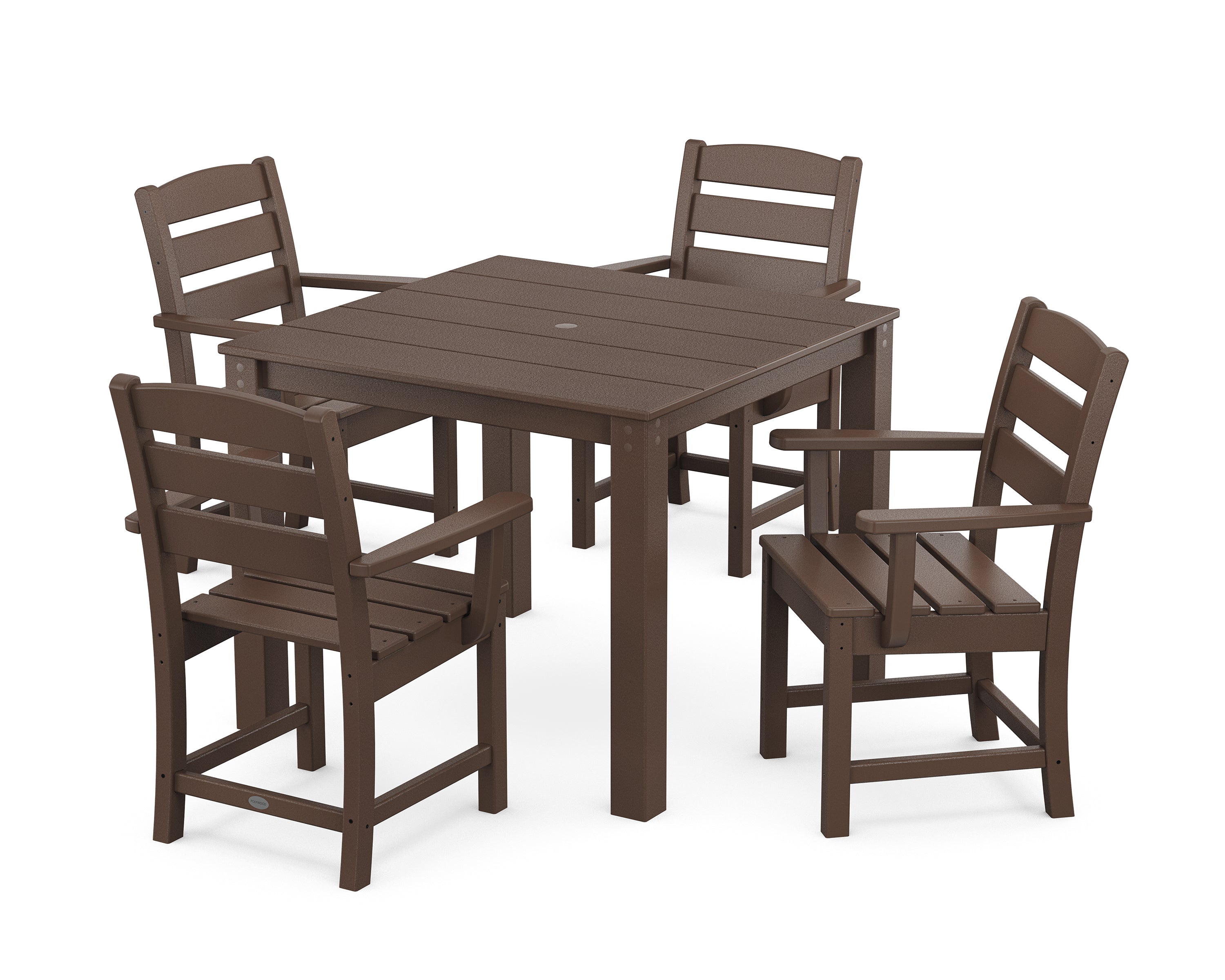 POLYWOOD Lakeside 5-Piece Parsons Dining Set in Mahogany
