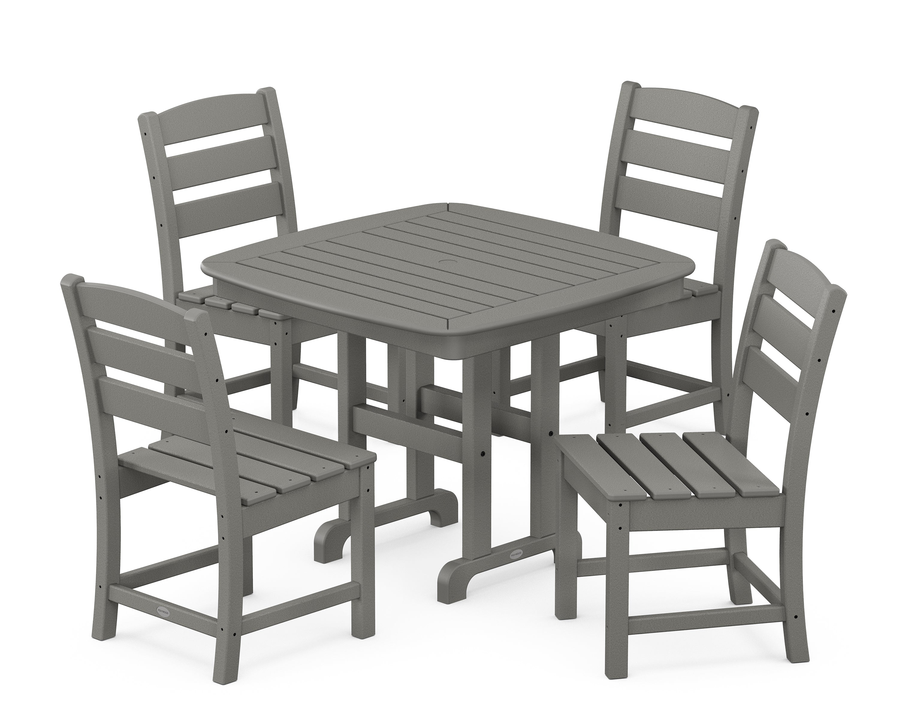 POLYWOOD® Lakeside 5-Piece Side Chair Dining Set in Slate Grey