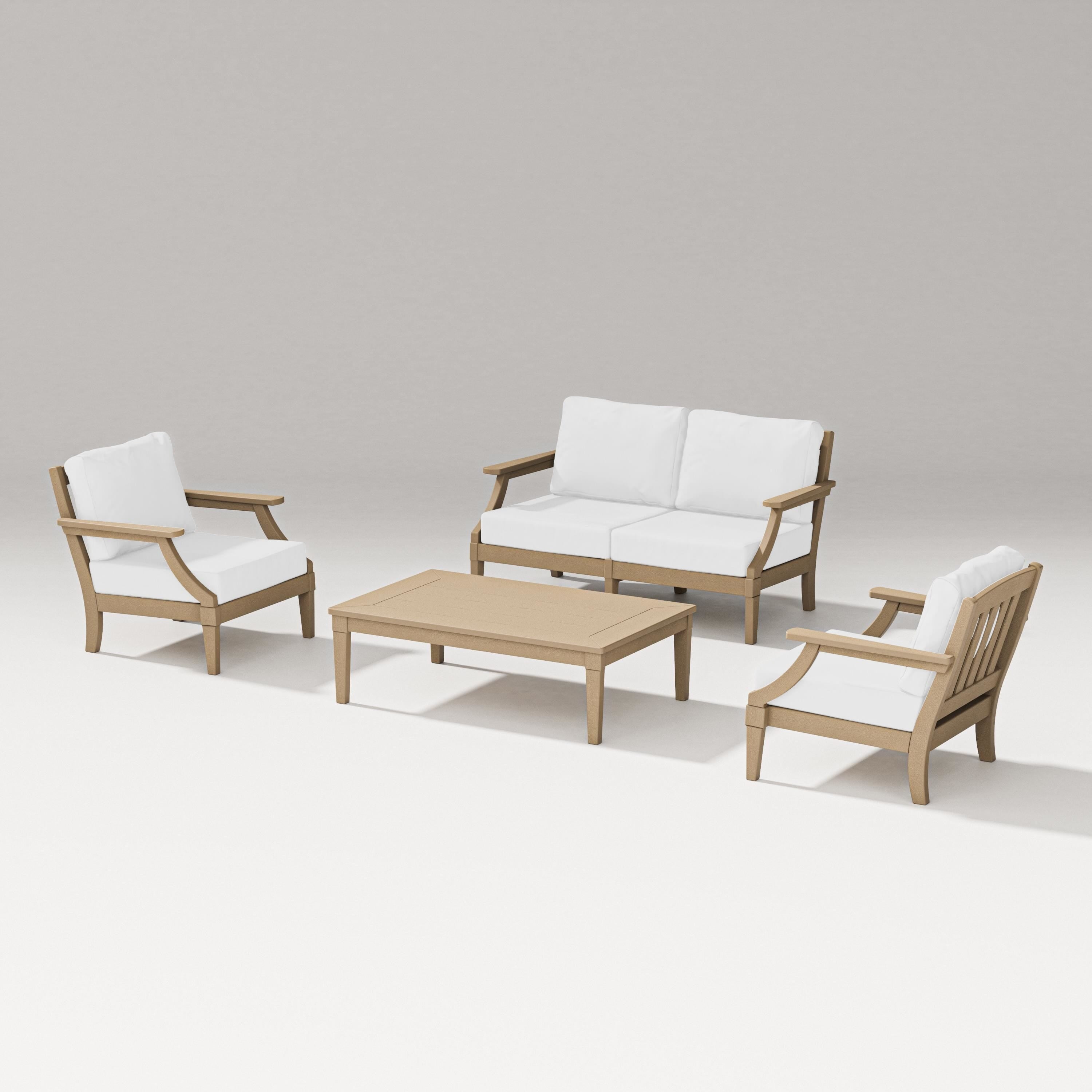 PW Designer Series Estate Lounge 4-Piece Loveseat Set in Vintage Sahara / Natural