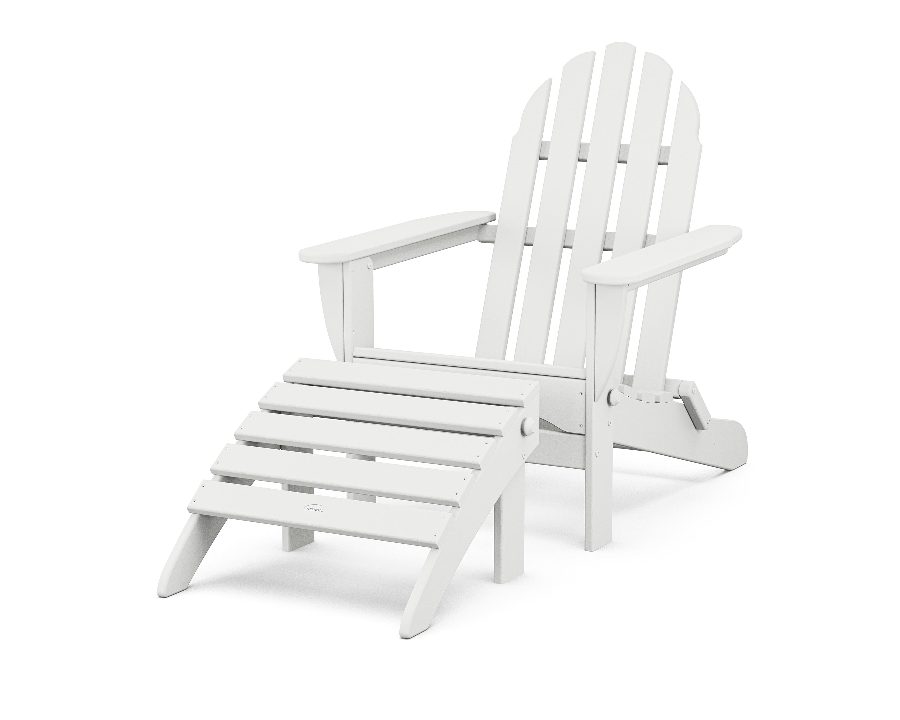 POLYWOOD® Classic Adirondack 2-Piece Set in White