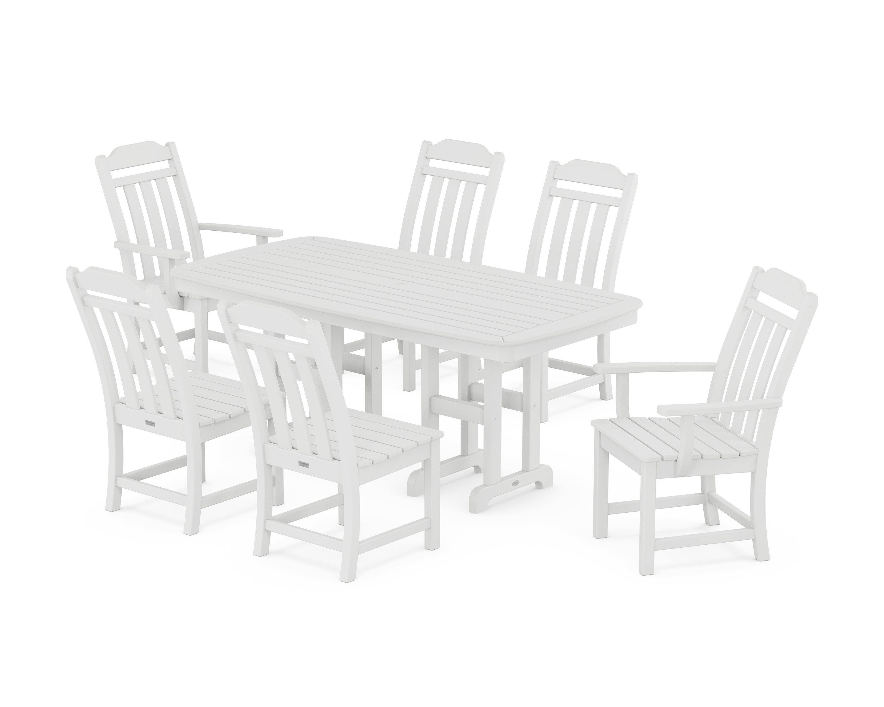 Polywood Country Living 7-Piece Dining Set in White