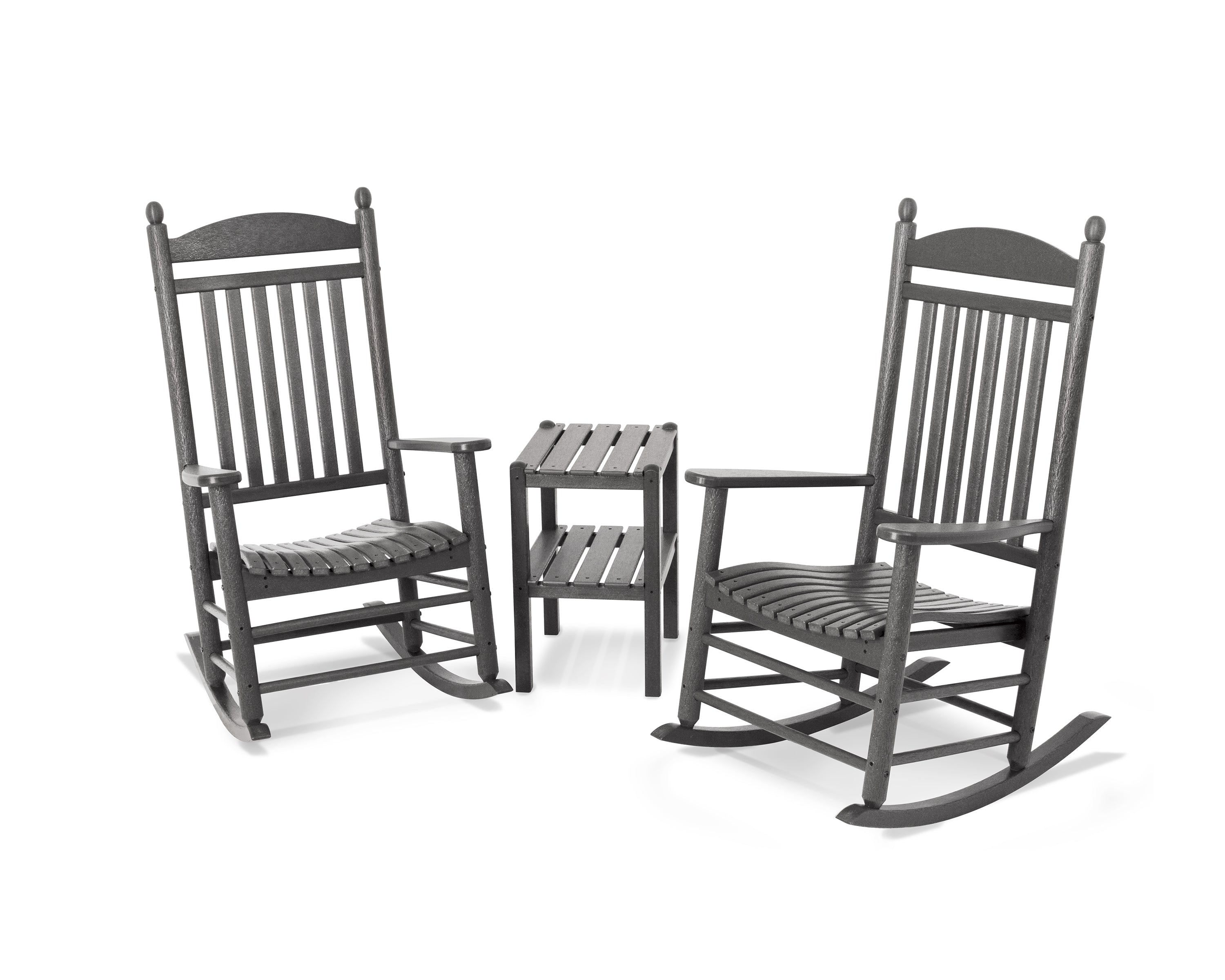 POLYWOOD Jefferson 3-Piece Rocker Set in Slate Grey