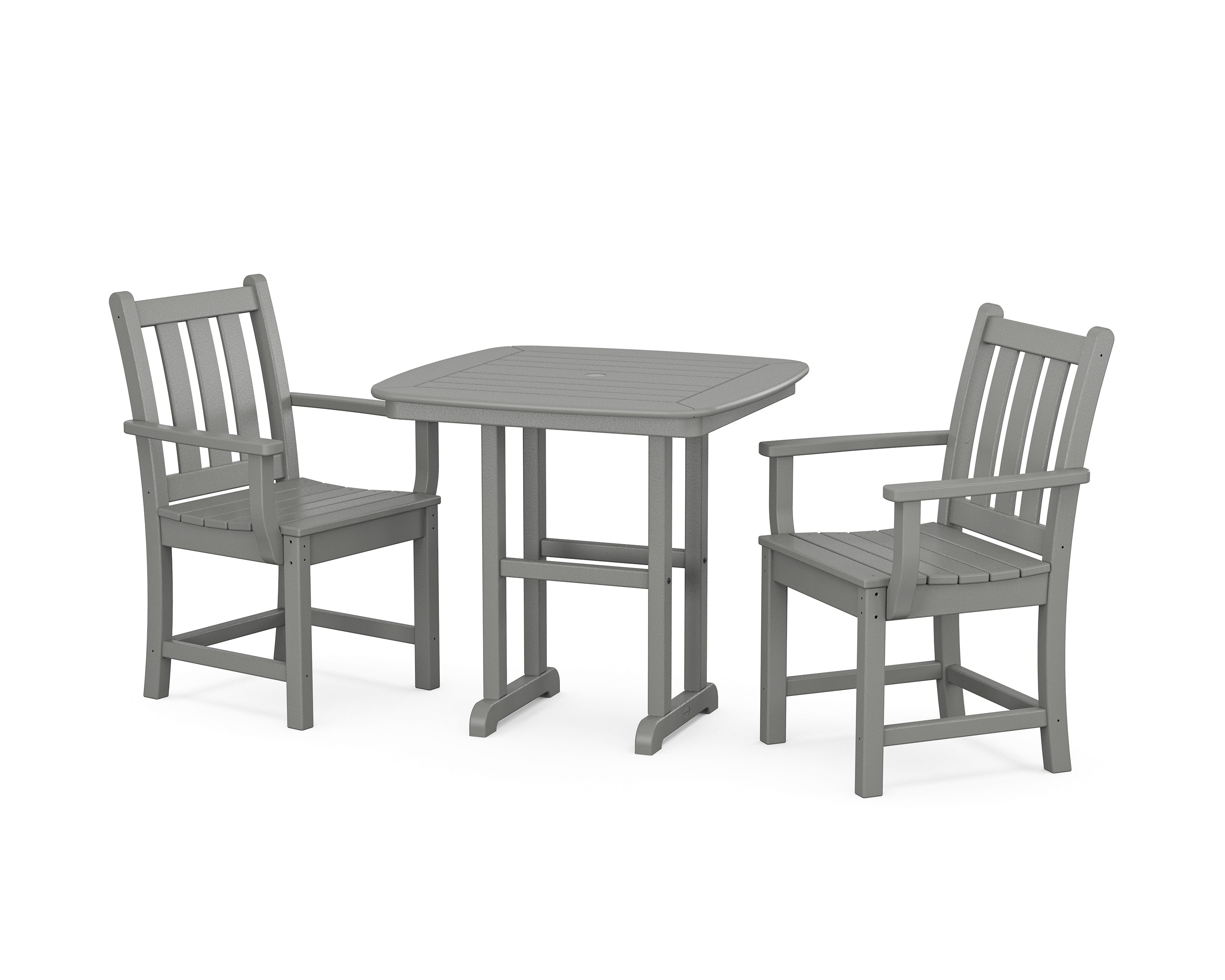 POLYWOOD Traditional Garden 3-Piece Dining Set in Slate Grey