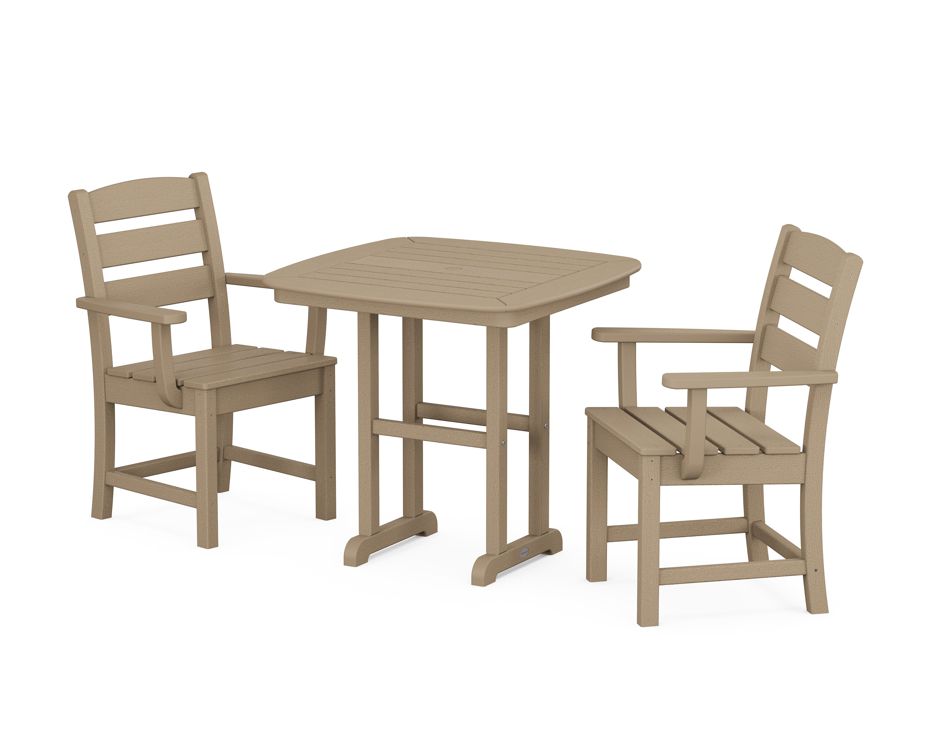 POLYWOOD® Lakeside 3-Piece Dining Set in Vintage Sahara