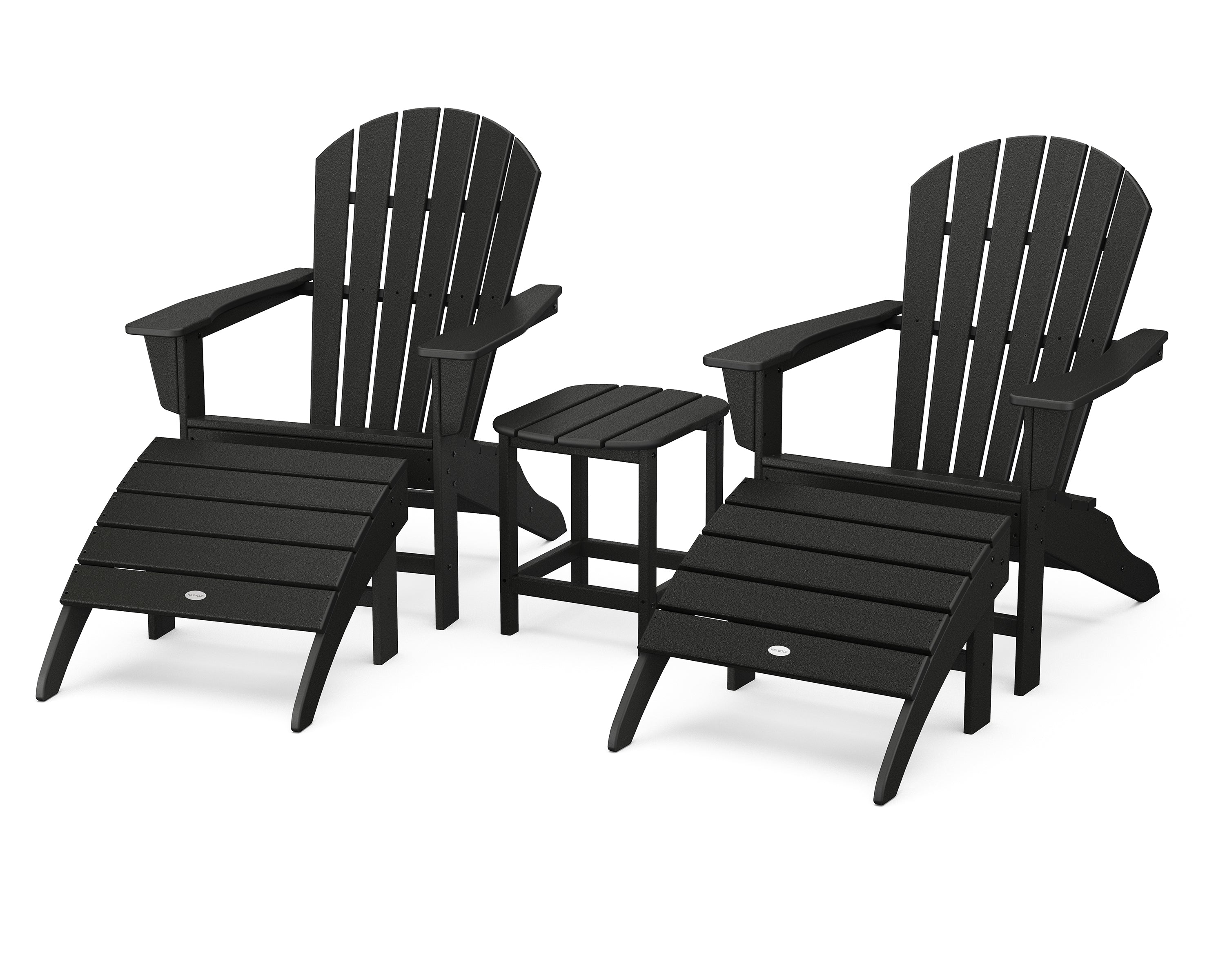 POLYWOOD® South Beach Adirondack 5-Piece Set in Black