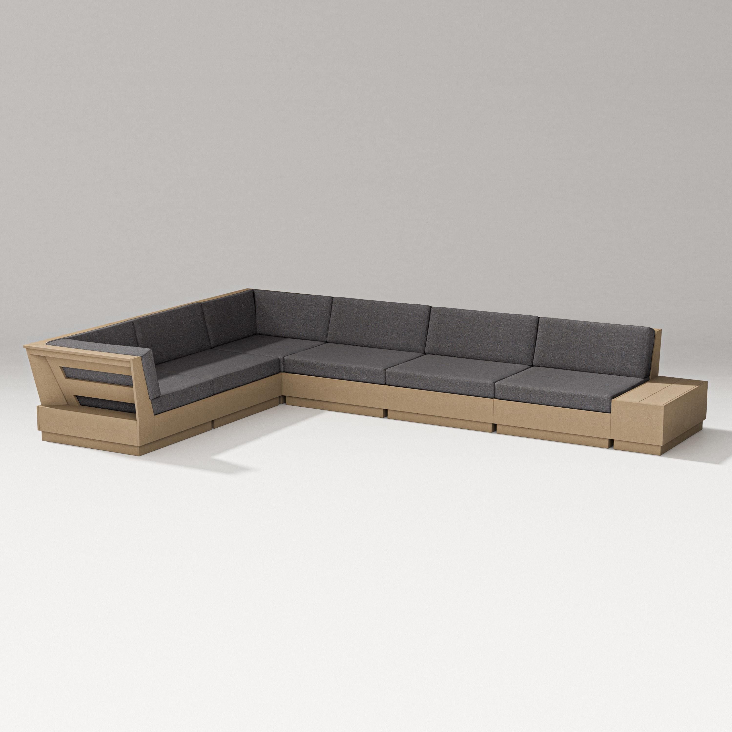 PW Designer Series Elevate 7-Piece Corner Sectional in Vintage Sahara / Ash Charcoal