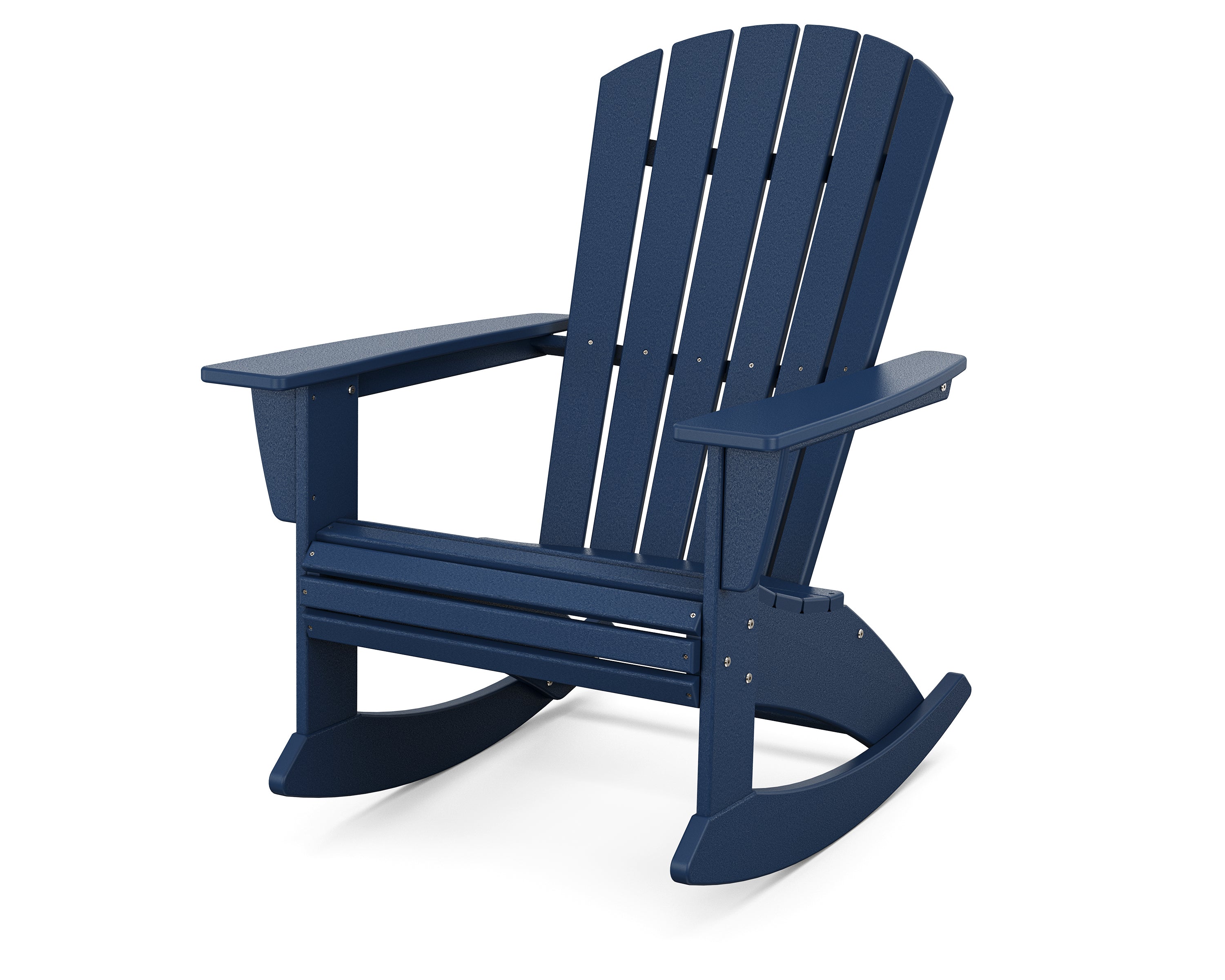 POLYWOOD Nautical Curveback Adirondack Rocking Chair in Navy