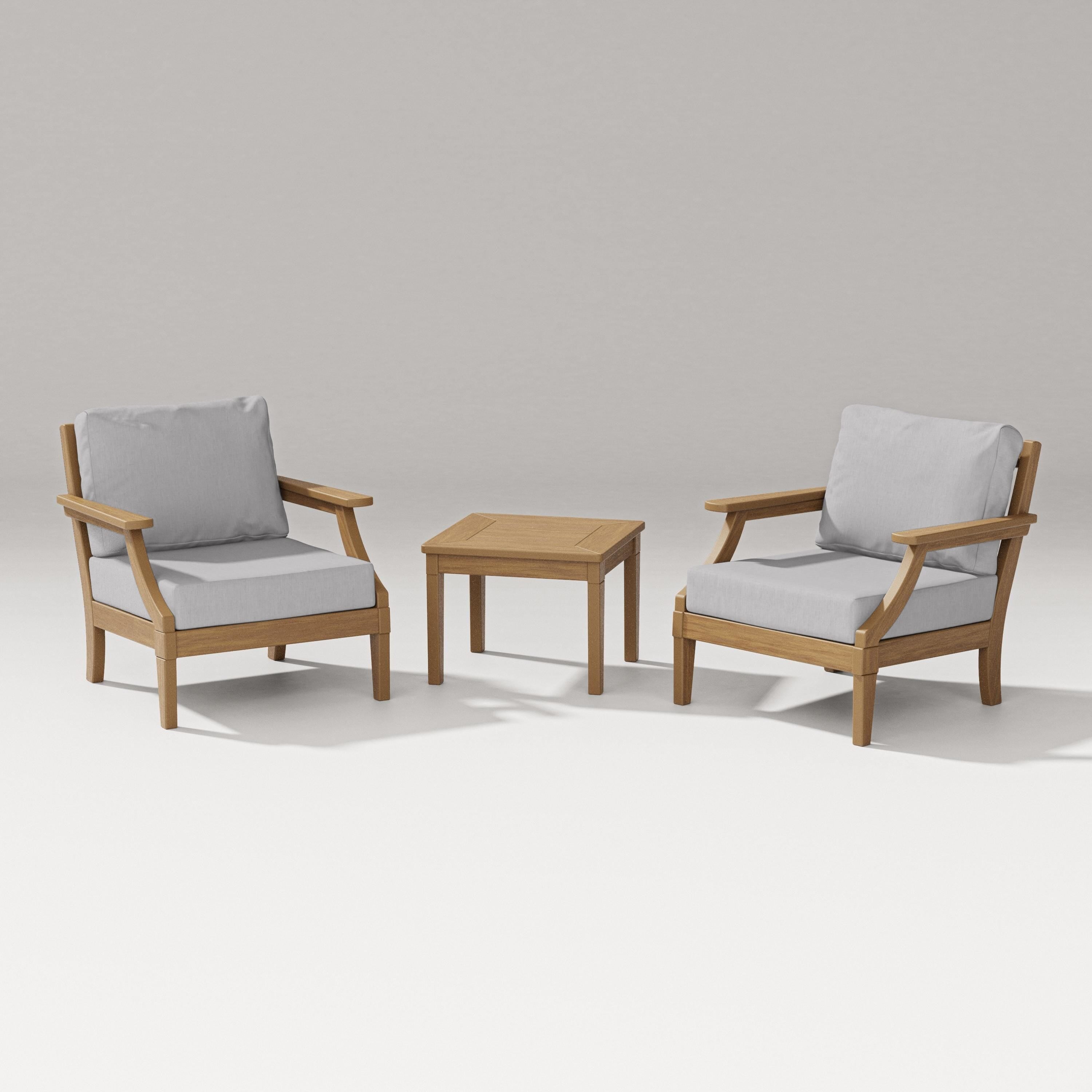 PW Designer Series Estate 3-Piece Lounge Chair Set in Natural / Granite