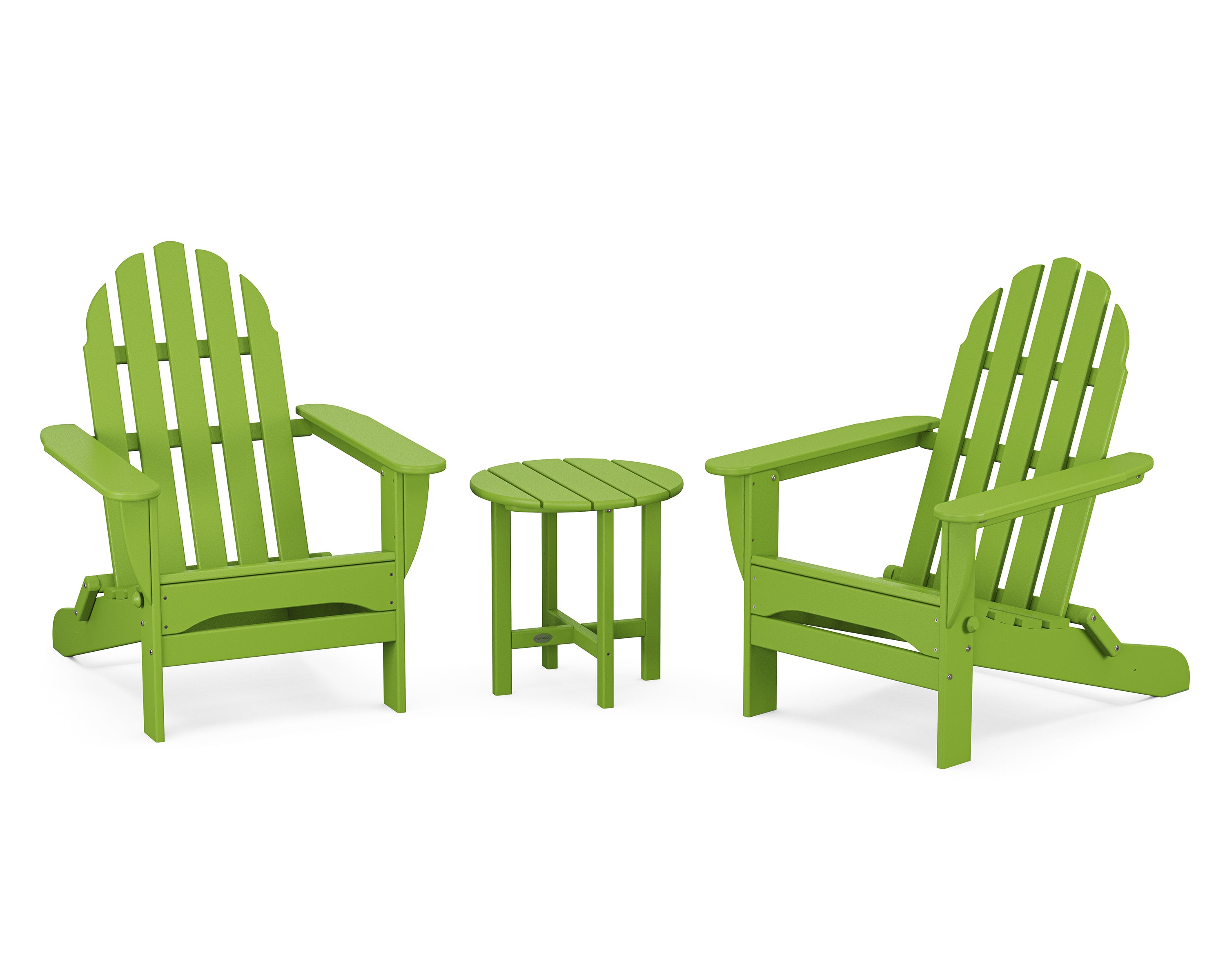 POLYWOOD Classic Folding Adirondack 3-Piece Set in Lime