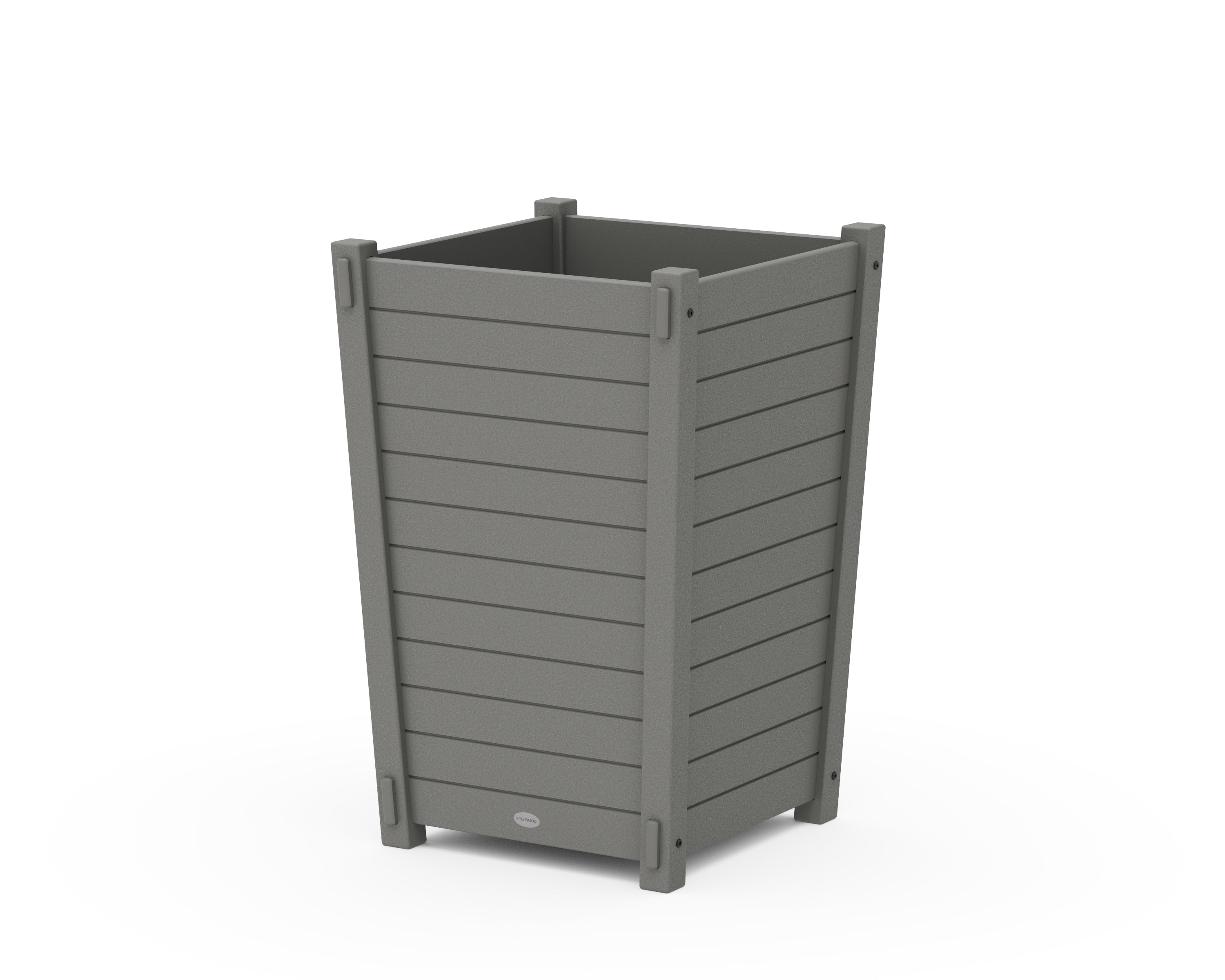 POLYWOOD Nautical Large Tapered Square Planter Box in Slate Grey