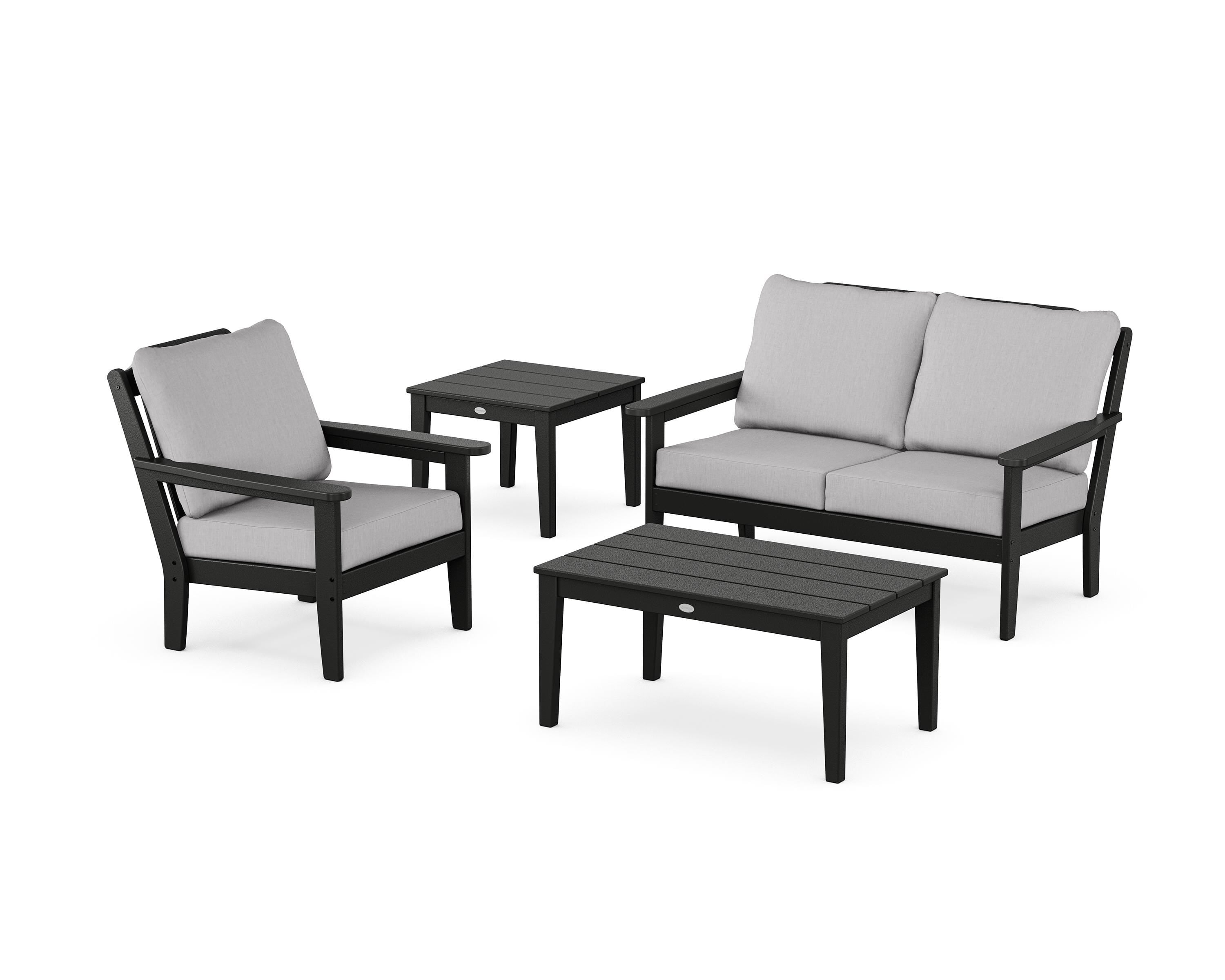 Country Living Wovendale 4-Piece Deep Seating Set in Black / Granite