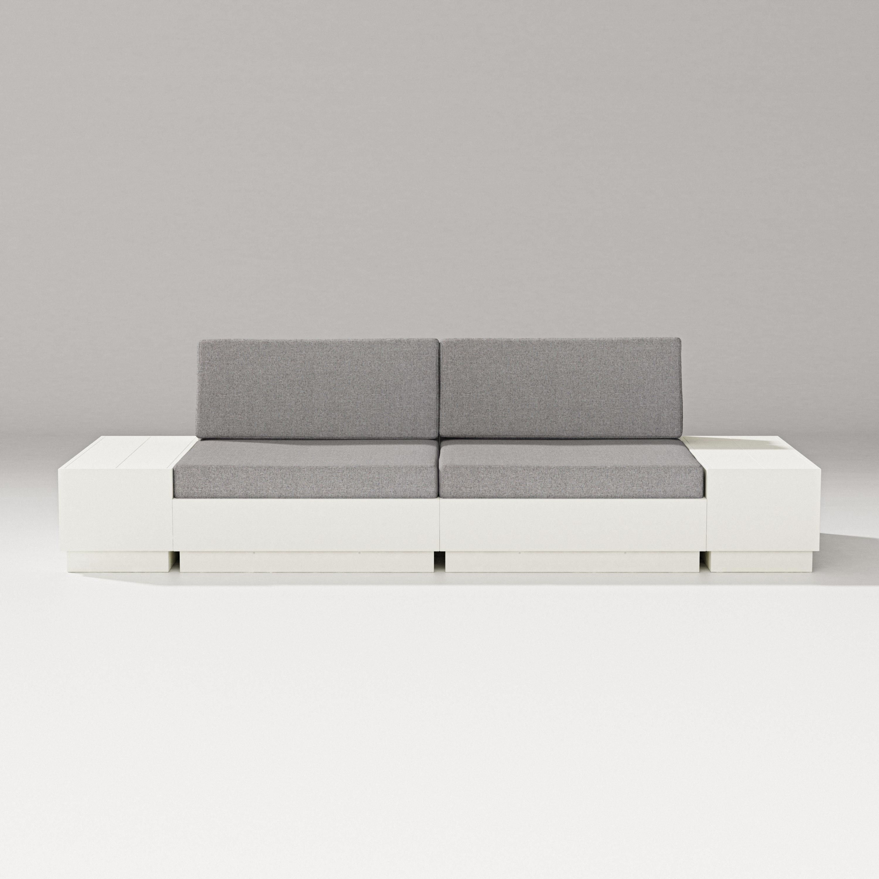 PW Designer Series Elevate 4-Piece Loveseat Sectional in Vintage White / Grey Mist
