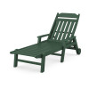 Country Living Cottage Chaise with Arms and Wheels in Green