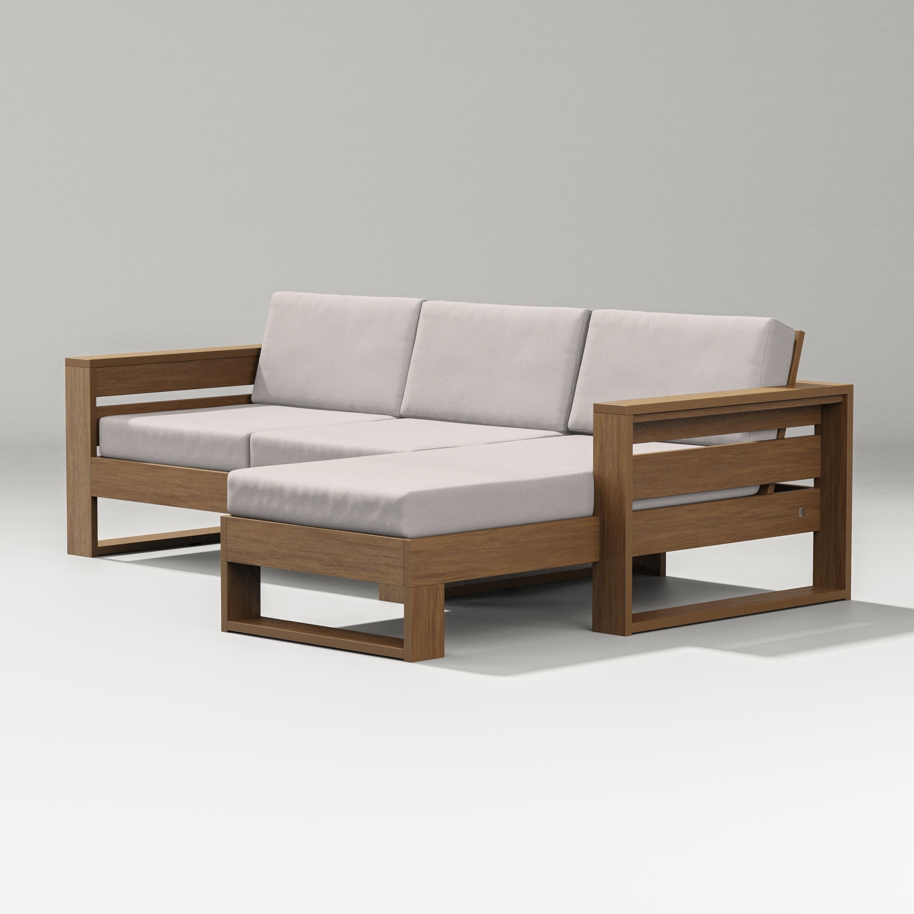 PW Designer Series Latitude Right Chaise Sectional in Natural / Dune Burlap