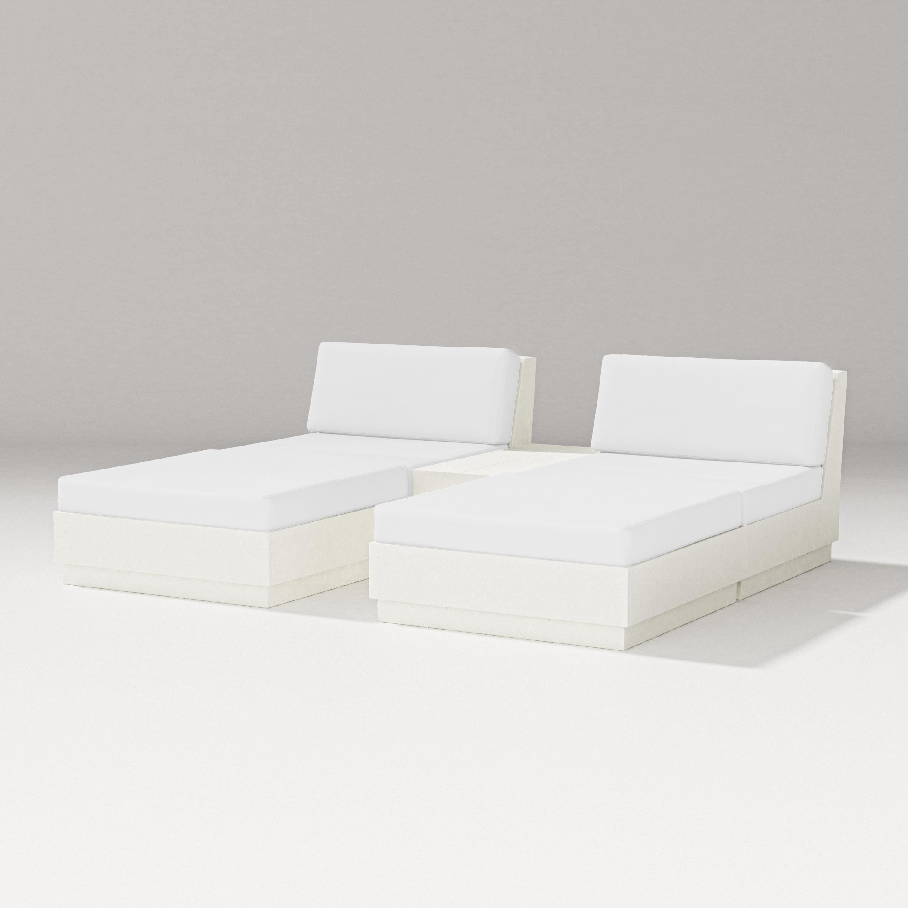PW Designer Series Elevate Double Chaise Set in Vintage White / Natural