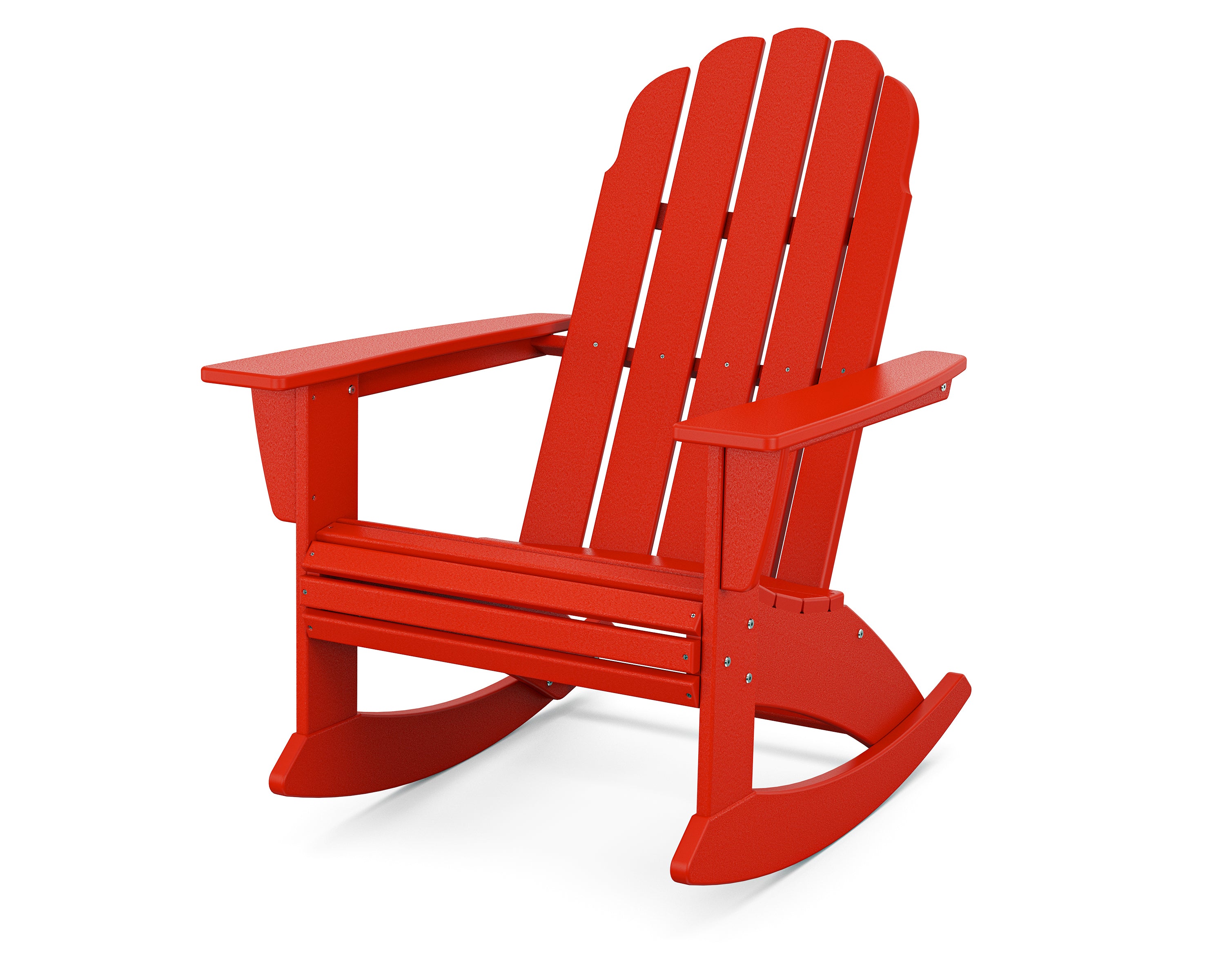 POLYWOOD Vineyard Curveback Adirondack Rocking Chair in Sunset Red