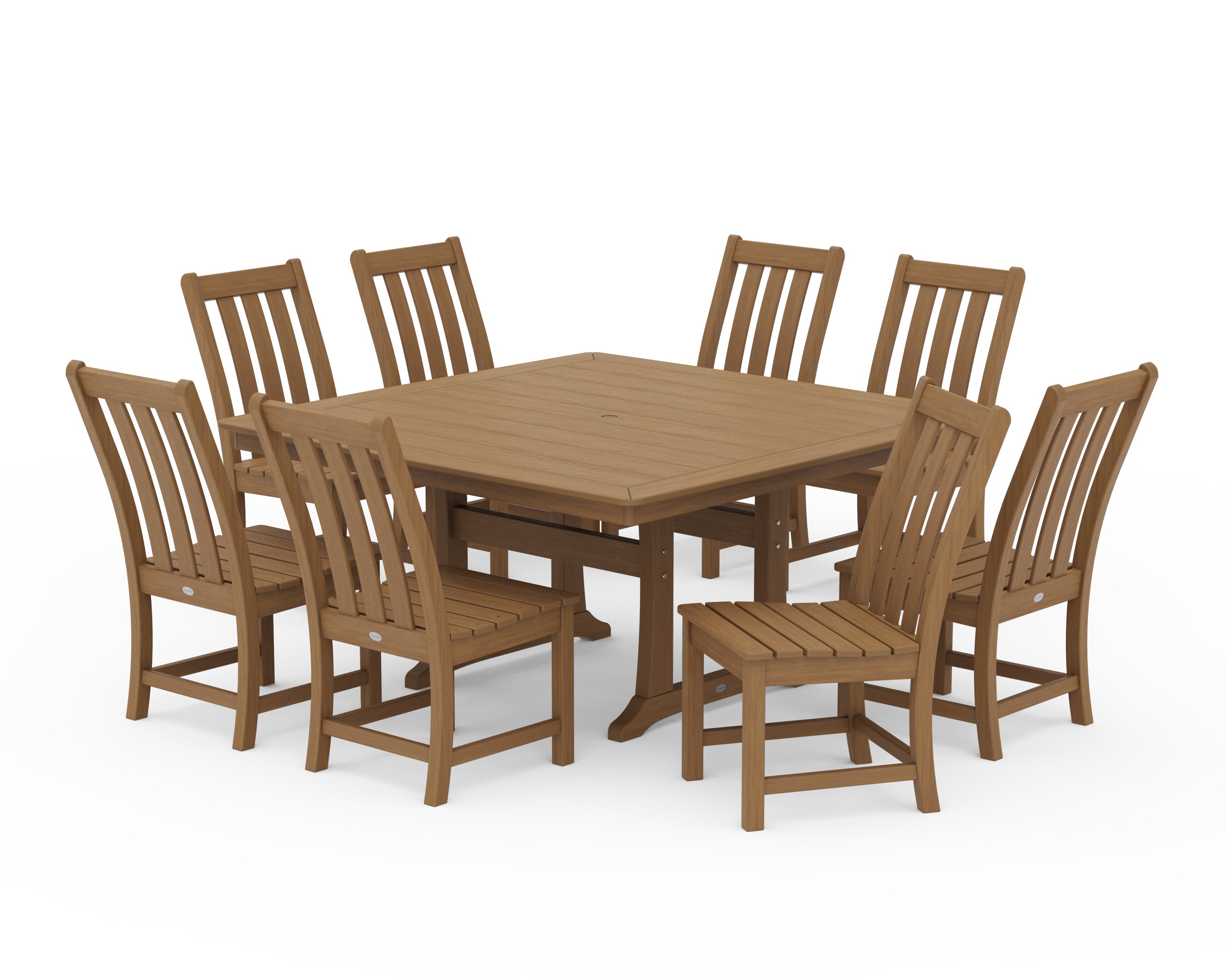 POLYWOOD Vineyard 9-Piece Dining Set in Natural