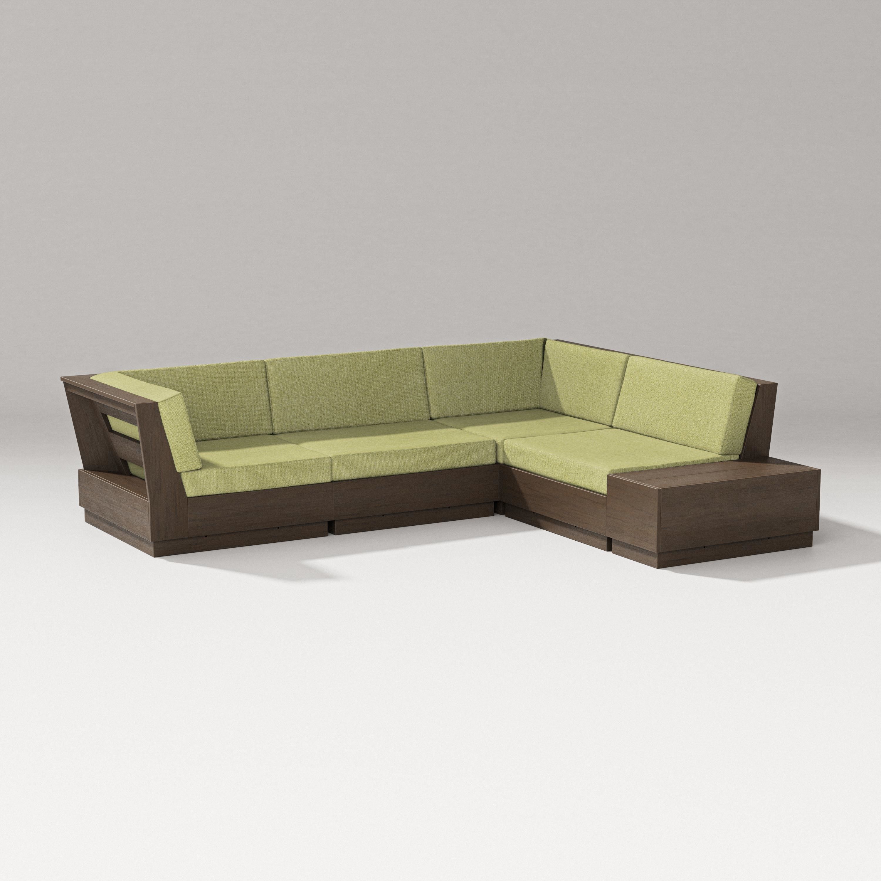 PW Designer Series Elevate Corner Sectional in Kona / Chartreuse Boucle