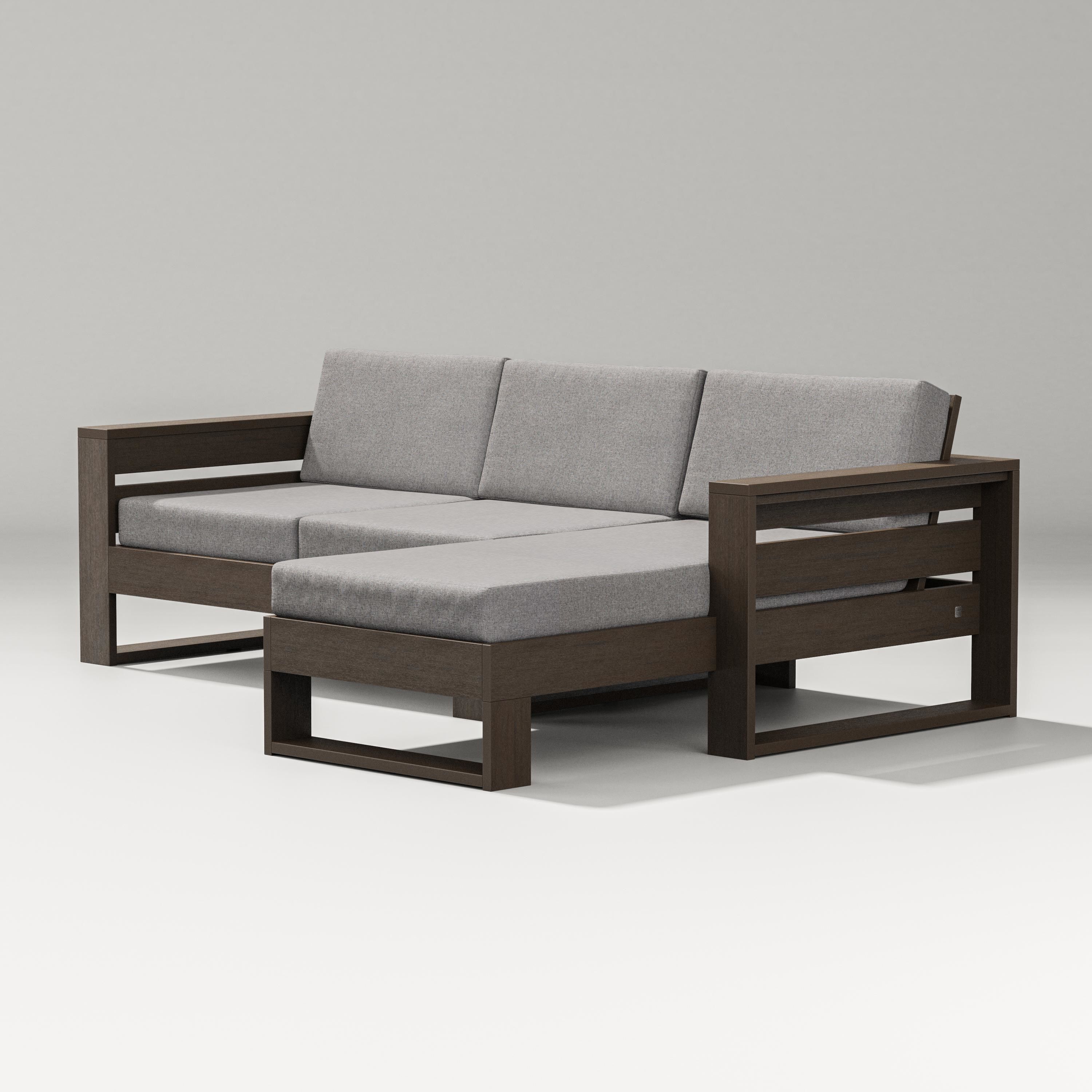 PW Designer Series Latitude Right Chaise Sectional in Kona / Grey Mist