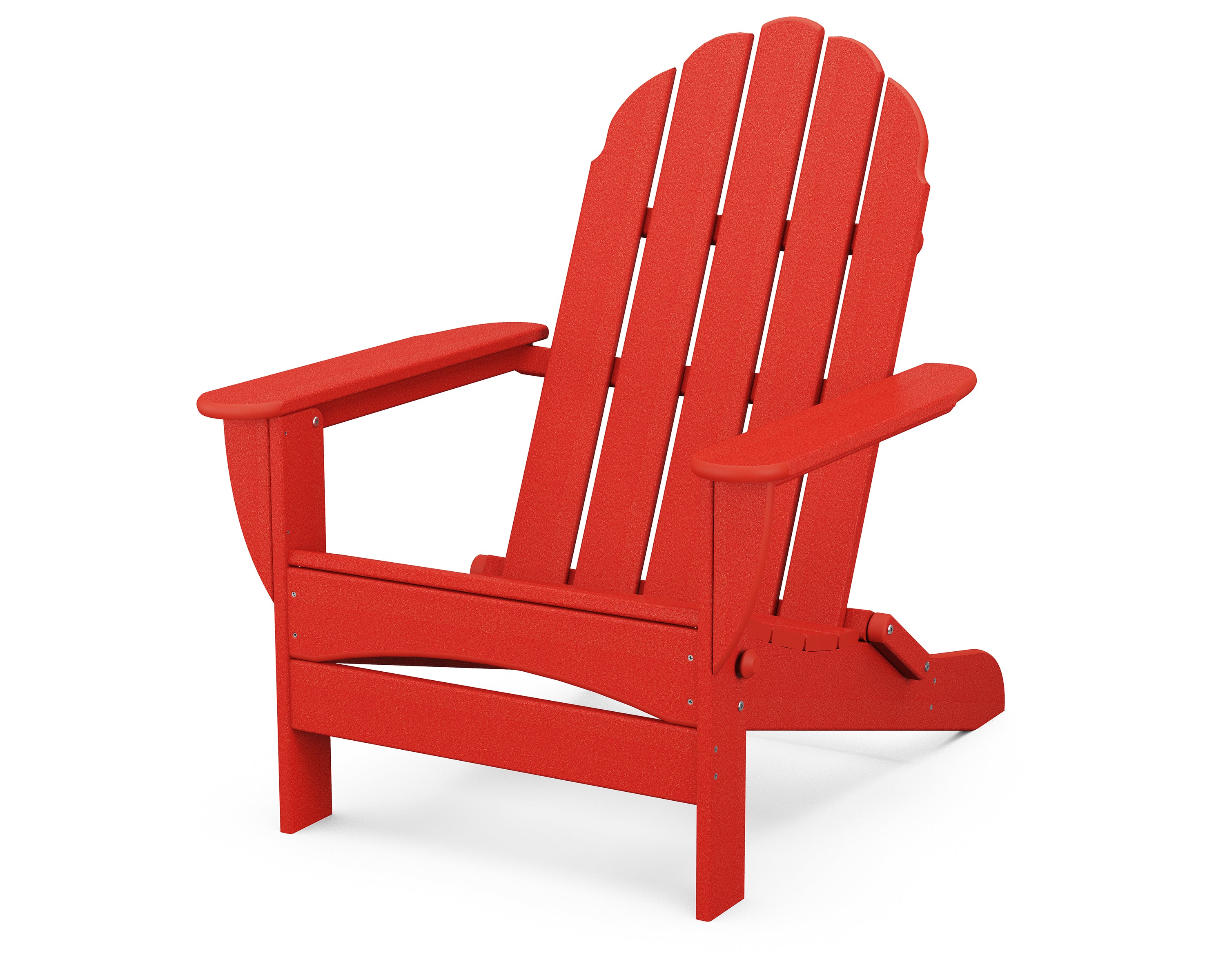 POLYWOOD Classic Oversized Folding Adirondack Chair in Sunset Red