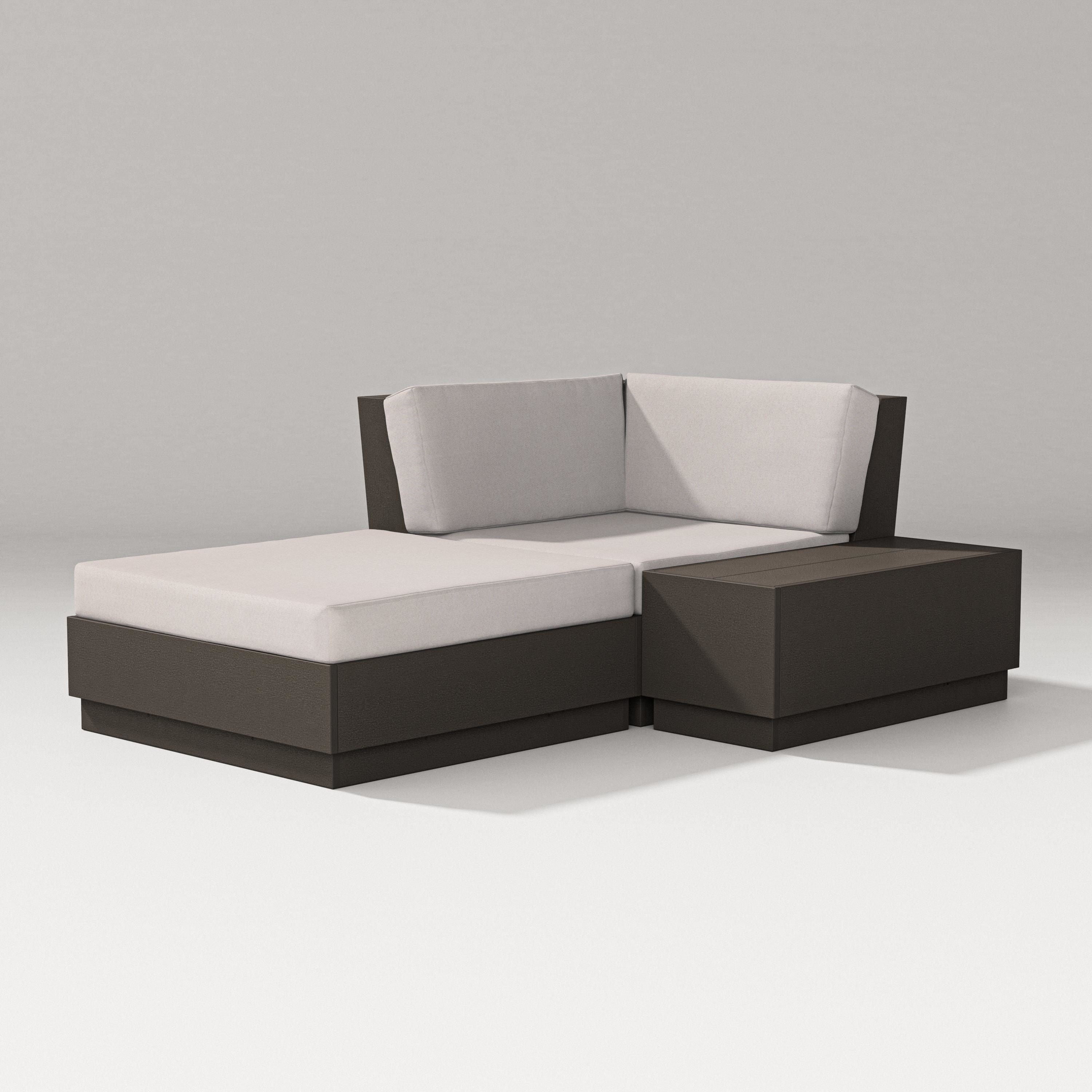 PW Designer Series Elevate Corner Chaise in Vintage Coffee / Dune Burlap