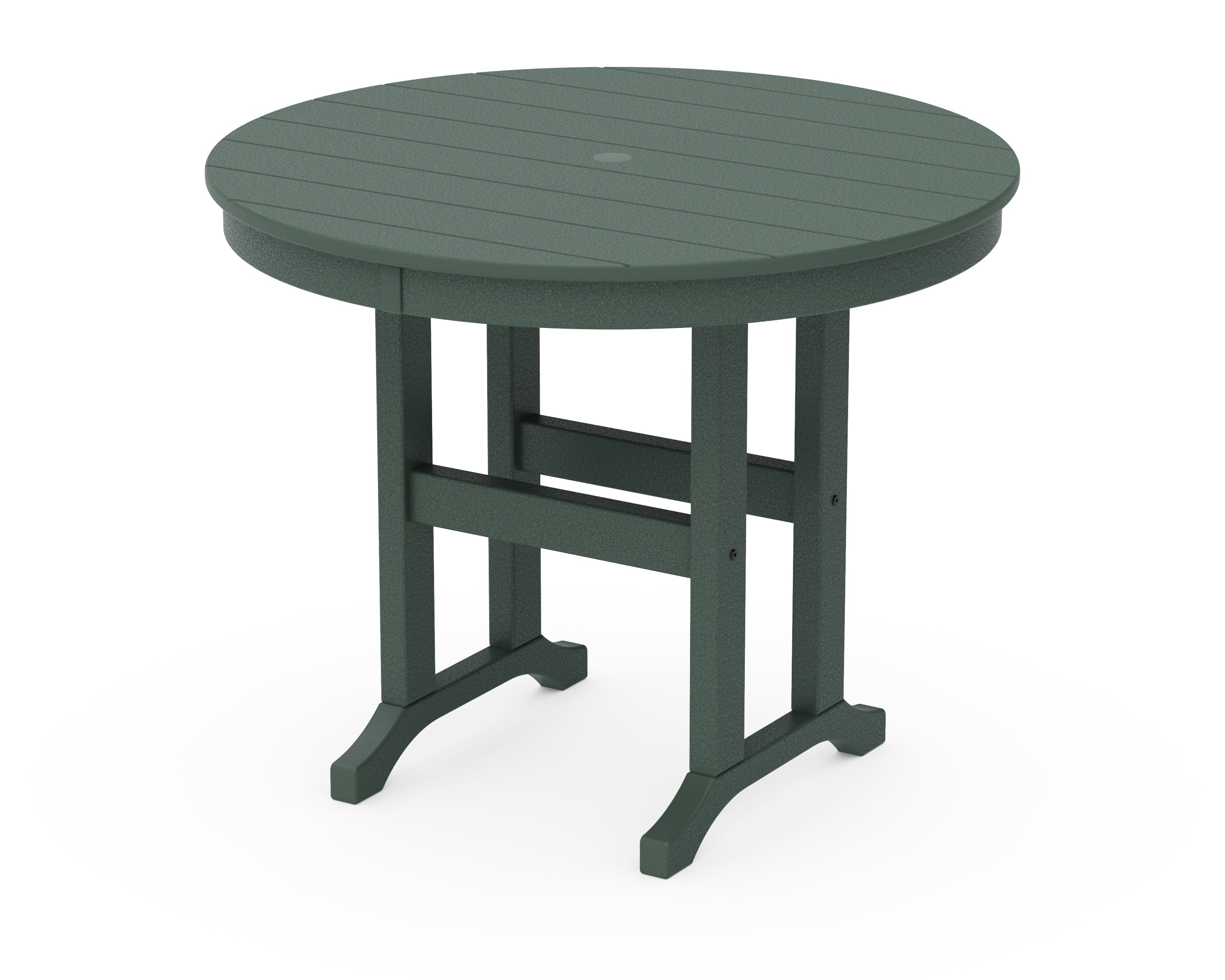POLYWOOD 36" Round Farmhouse Dining Table in Green
