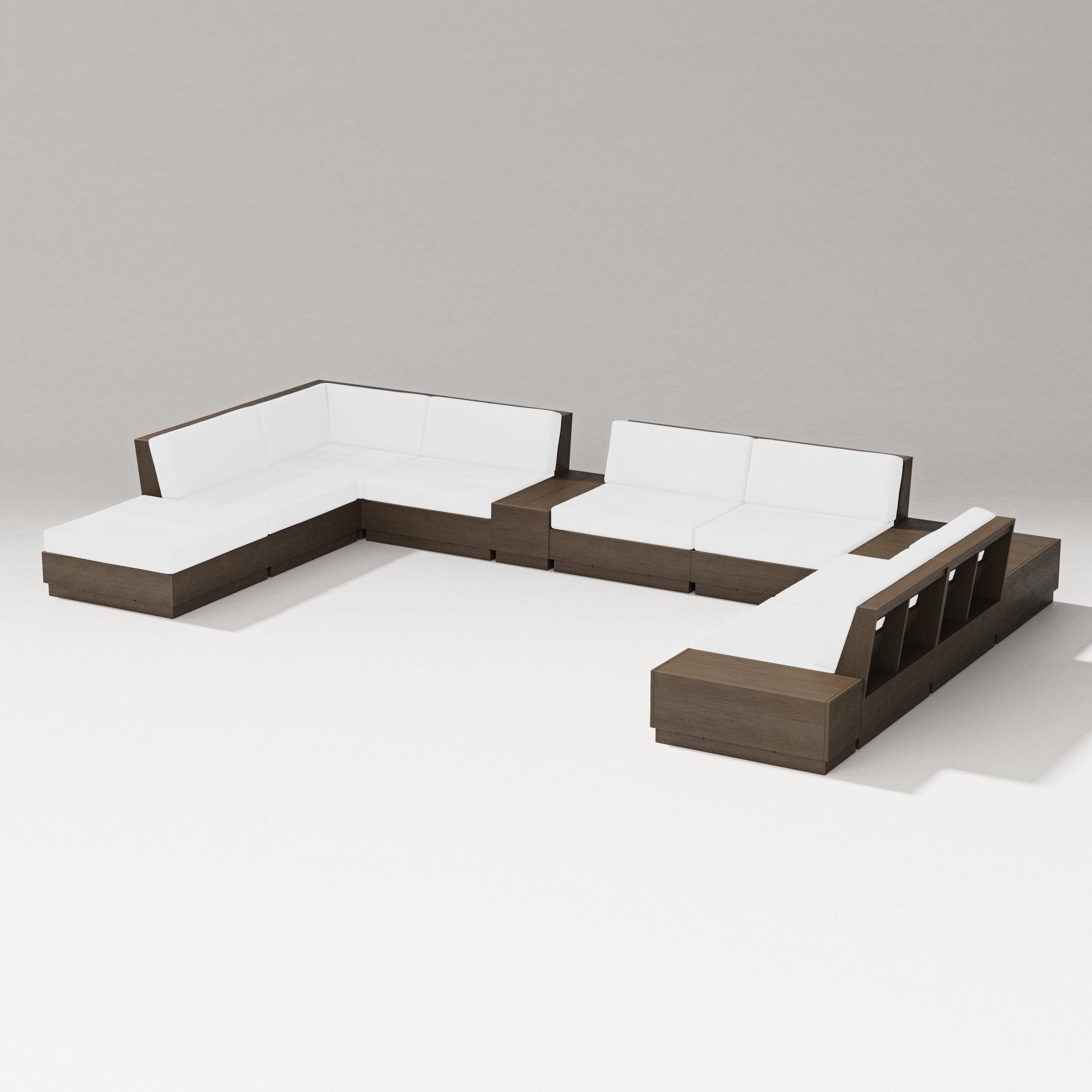 PW Designer Series Elevate 11-Piece Conversation Sectional Set in Kona / Natural