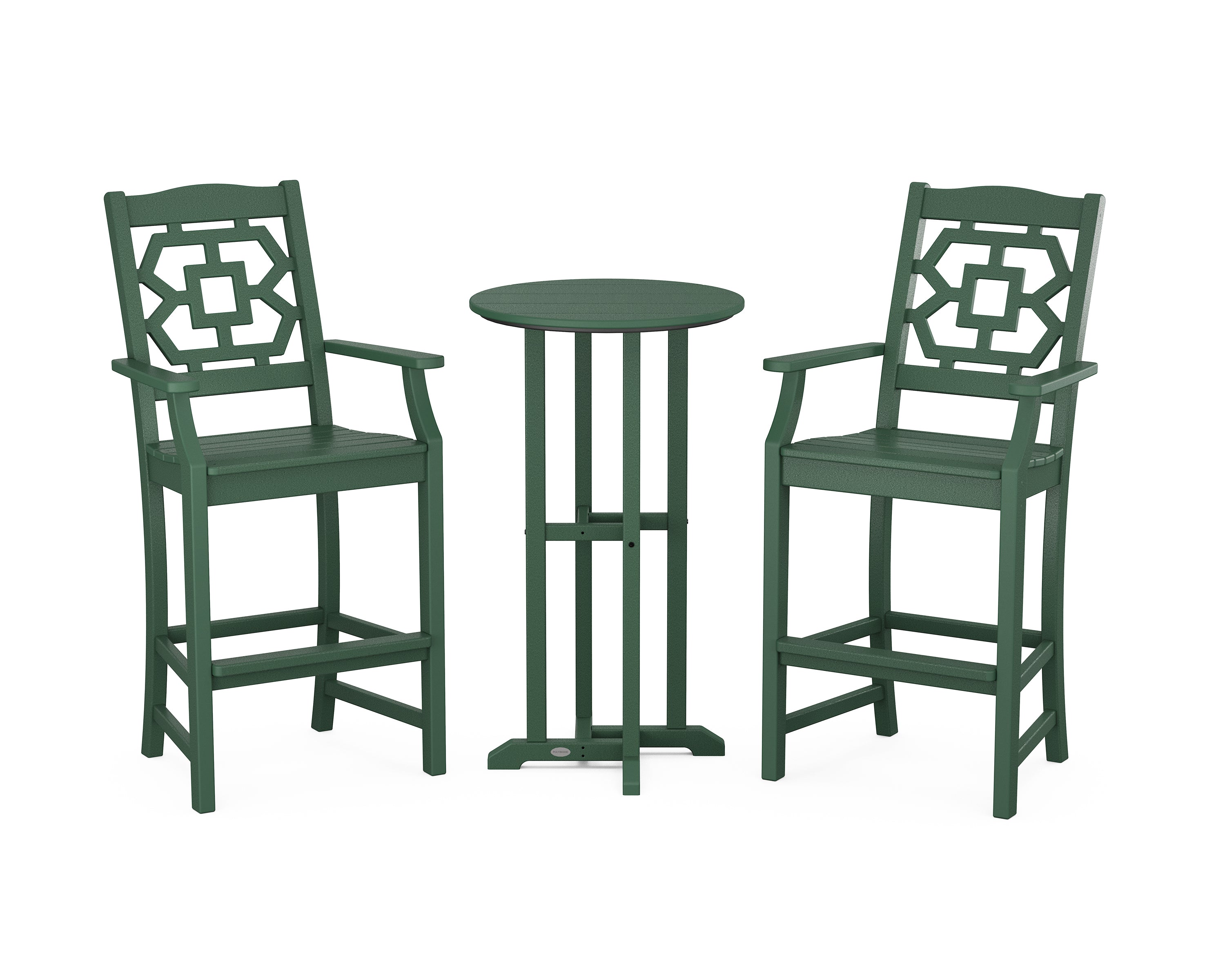 Martha Stewart by POLYWOOD Chinoiserie 3-Piece Farmhouse Bar Set in Green