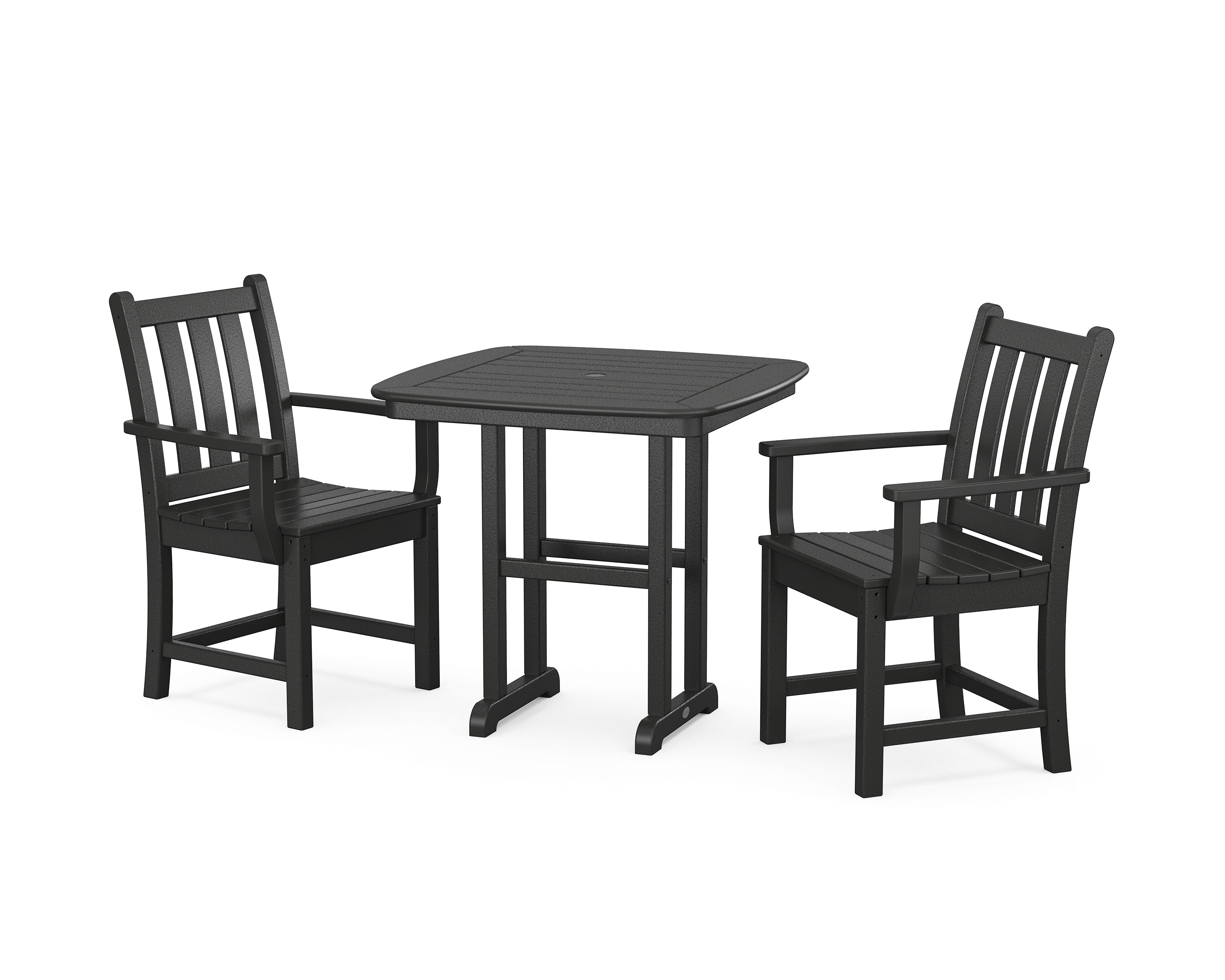 POLYWOOD Traditional Garden 3-Piece Dining Set in Black