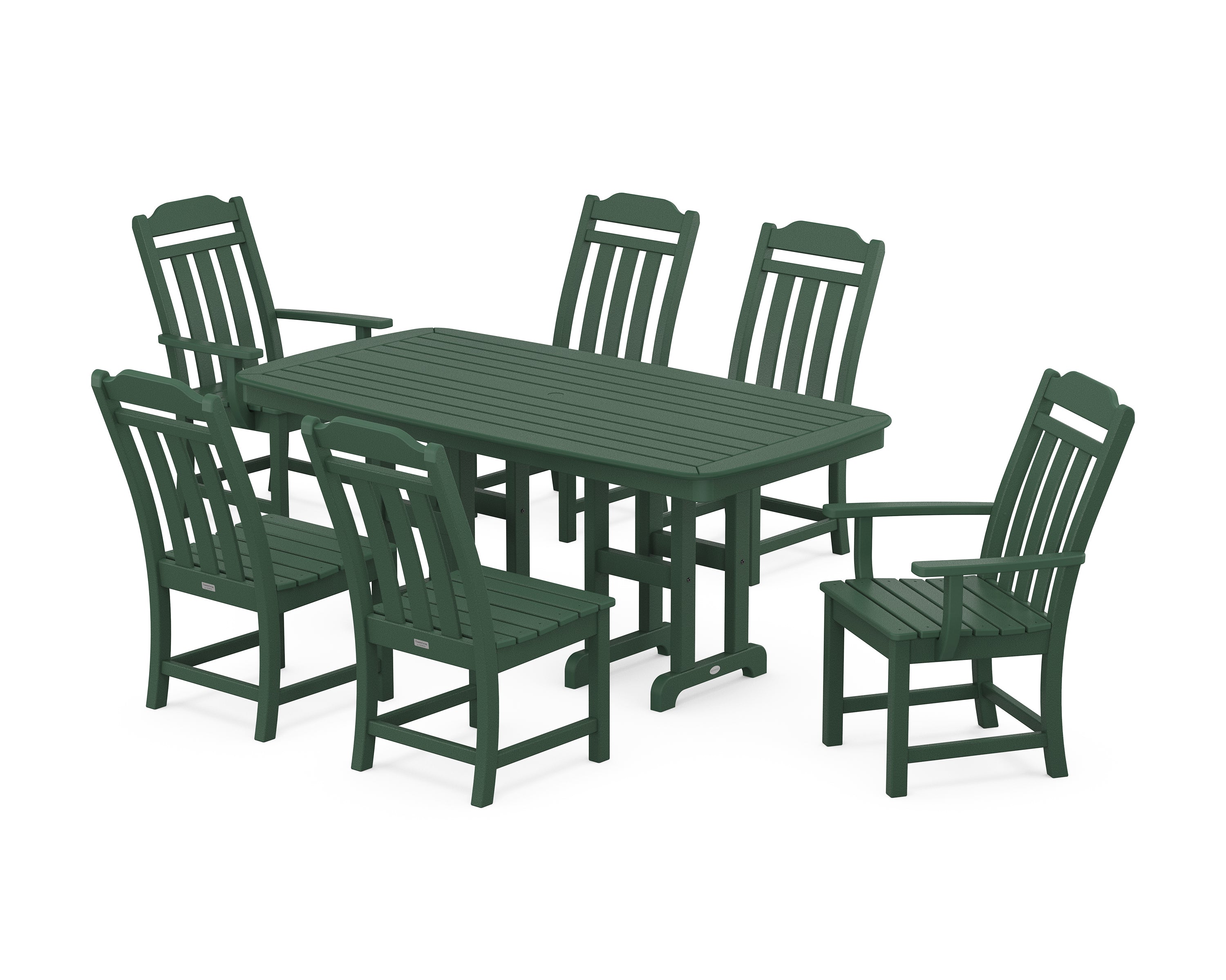 Polywood Country Living 7-Piece Dining Set in Green