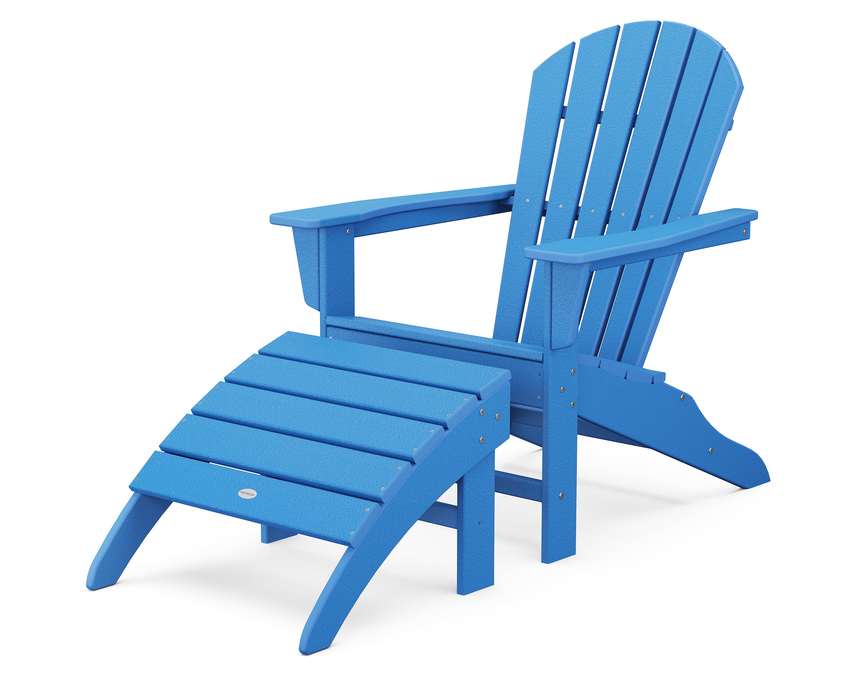 POLYWOOD® South Beach Adirondack 2-Piece Set in Pacific Blue
