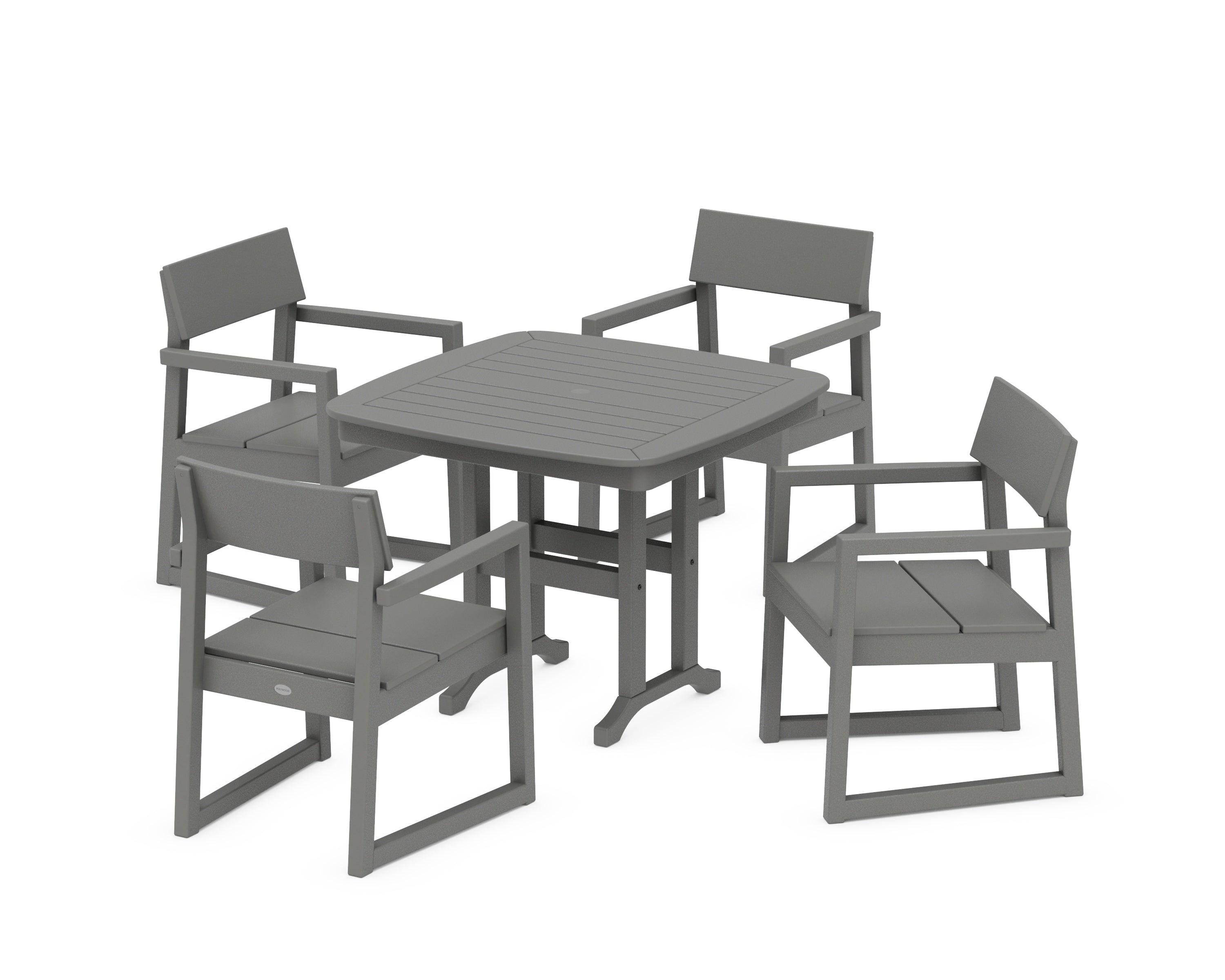 POLYWOOD EDGE 5-Piece Dining Set in Slate Grey