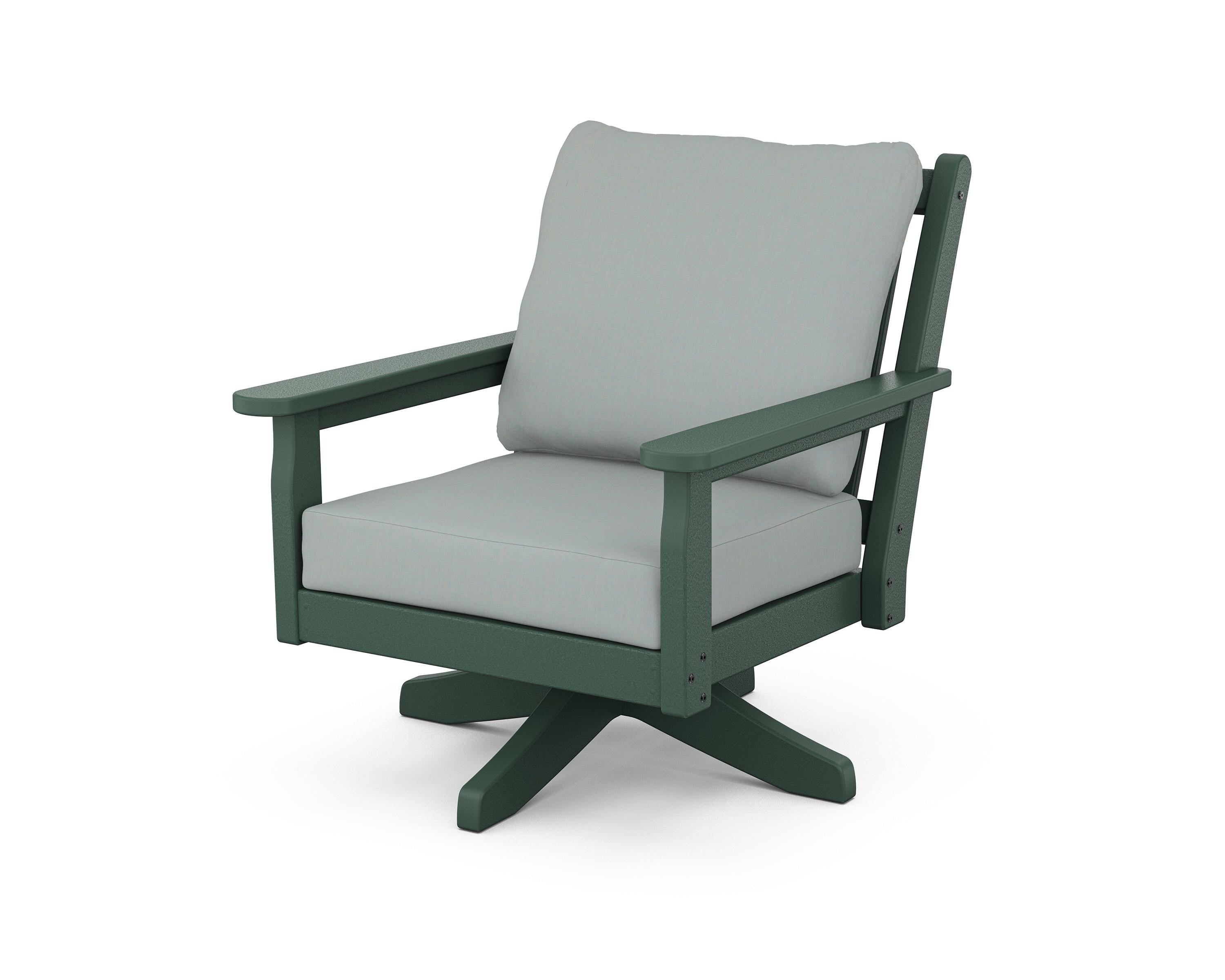 POLYWOOD Chippendale Deep Seating Swivel Chair in Green / Spa
