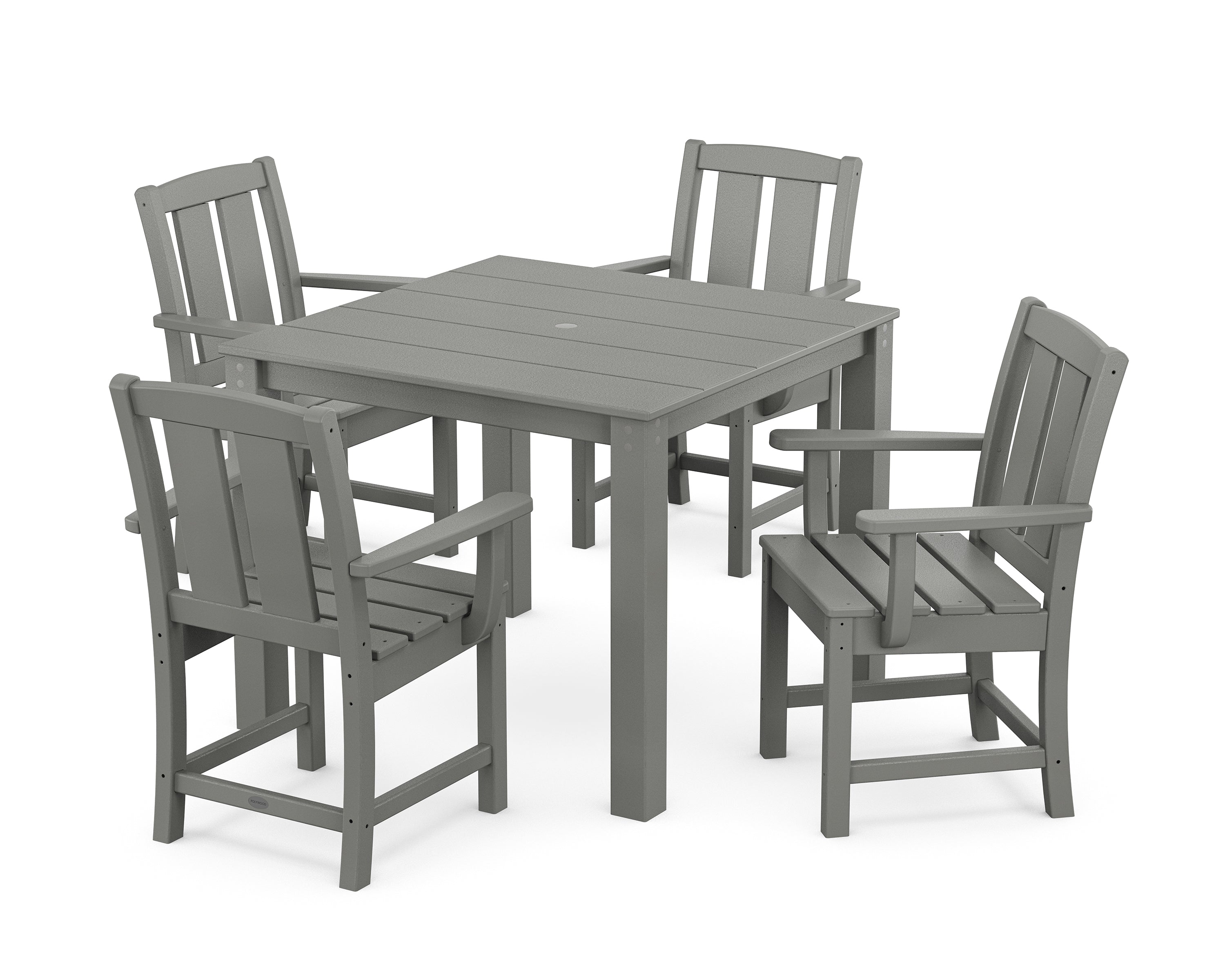 POLYWOOD Mission 5-Piece Parsons Dining Set in Slate Grey