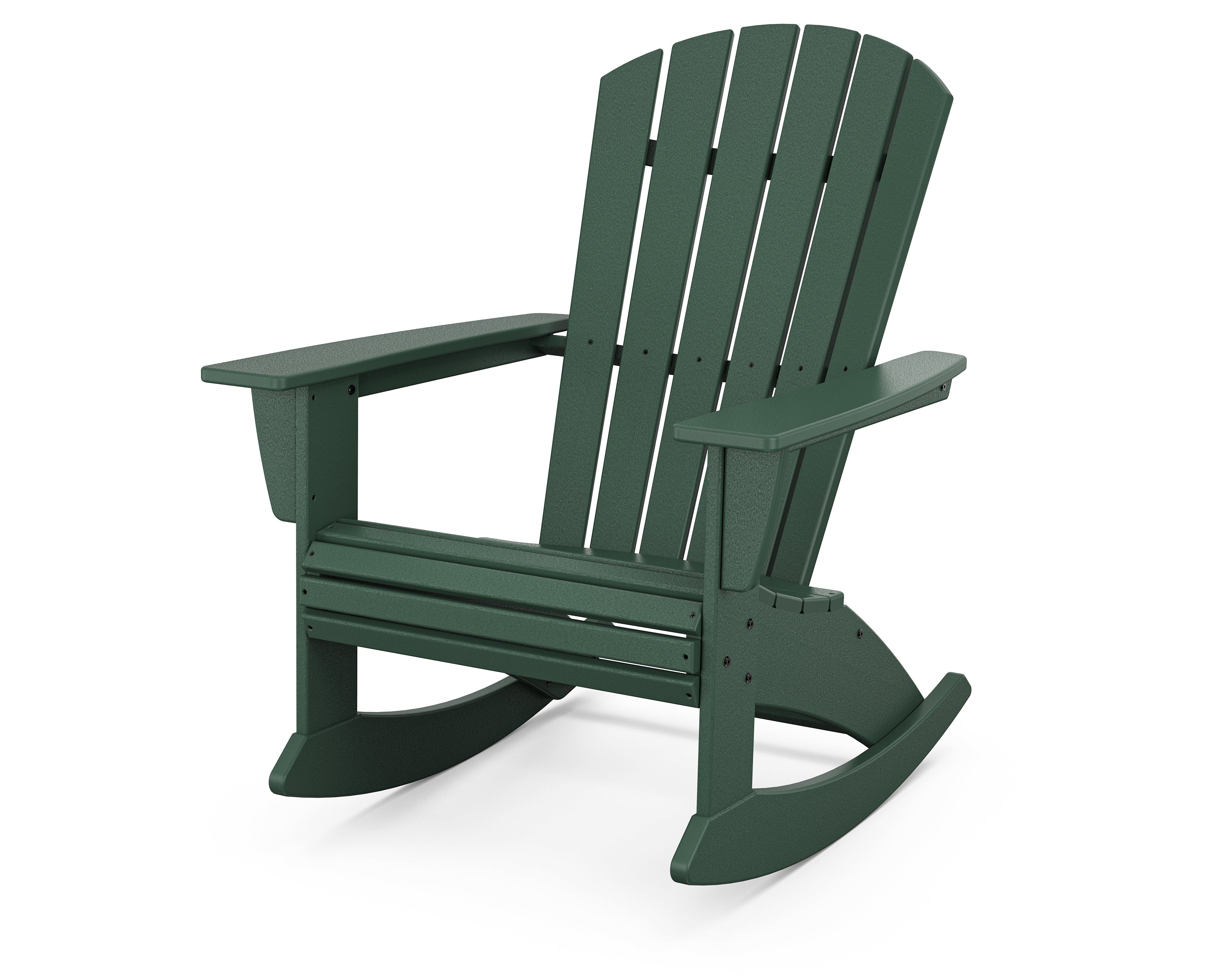 POLYWOOD Nautical Curveback Adirondack Rocking Chair in Green